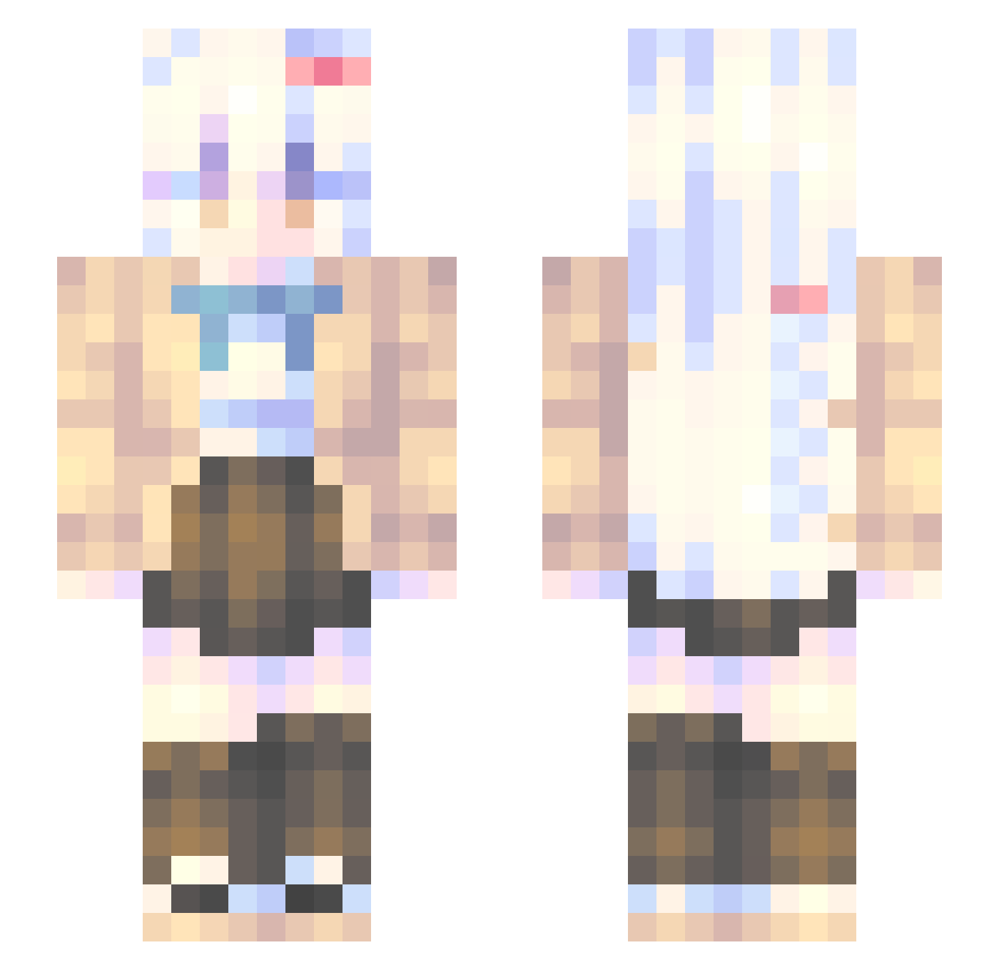RAZESU Minecraft skin, front and back view