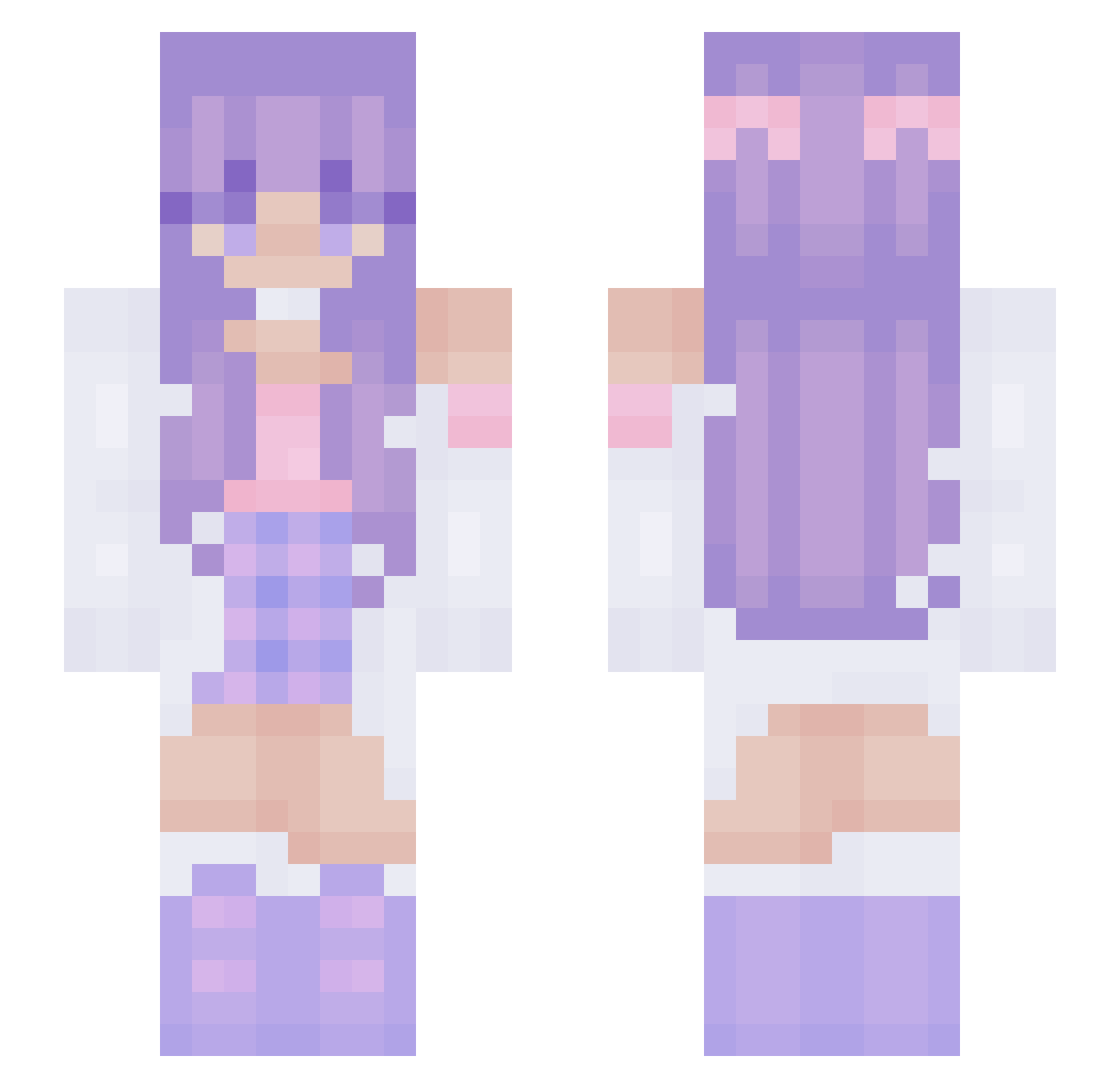 Sadakiru Minecraft skin, front and back view