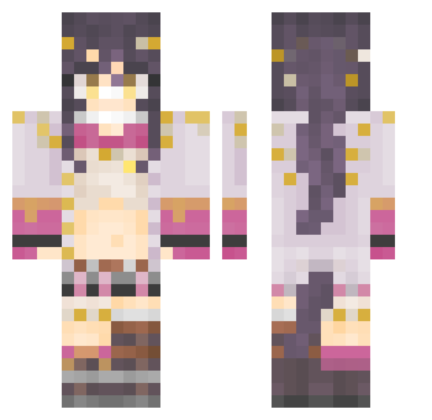 Eunahrii Minecraft skin, front and back view