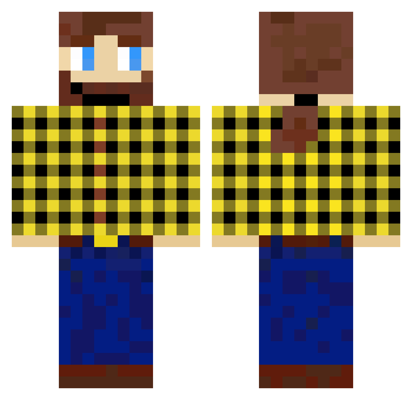 SirLarrold Minecraft skin, front and back view