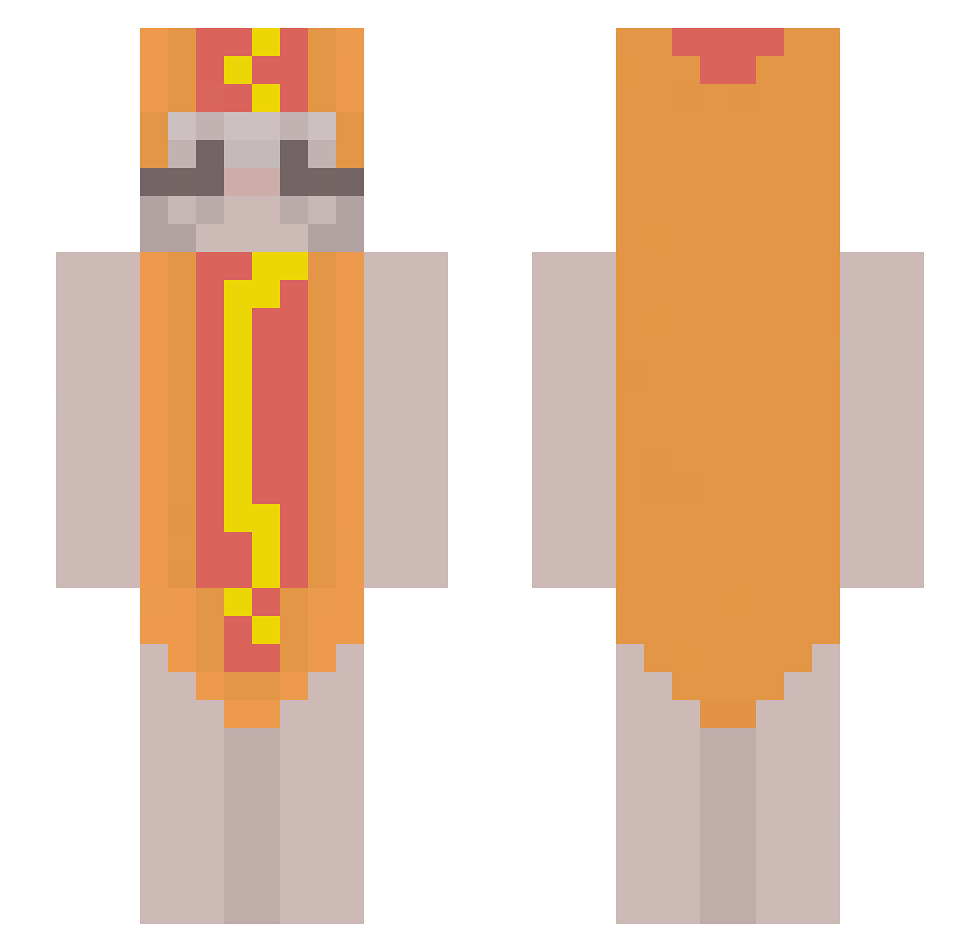 tonkkyyy Minecraft skin, front and back view