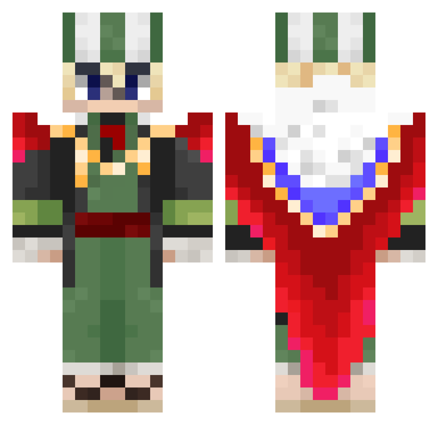 Azerrrtty Minecraft skin, front and back view