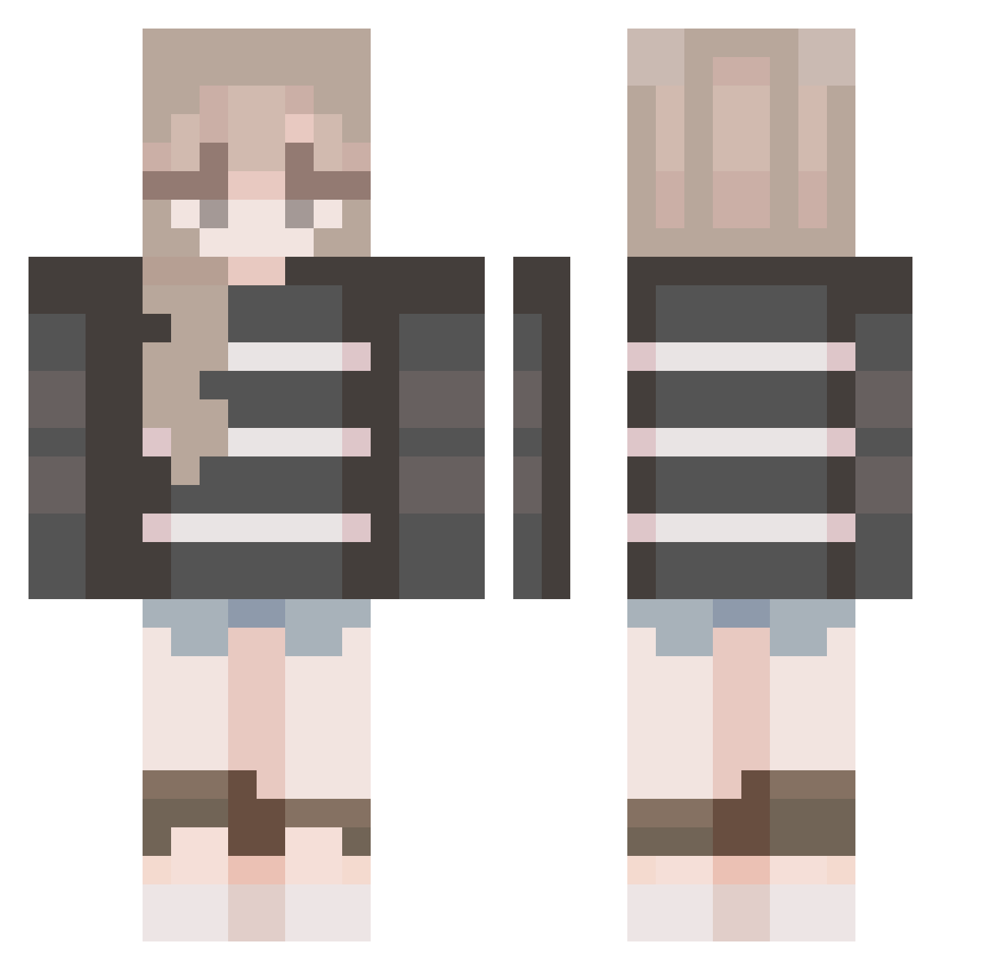 Smiuk Minecraft skin, front and back view