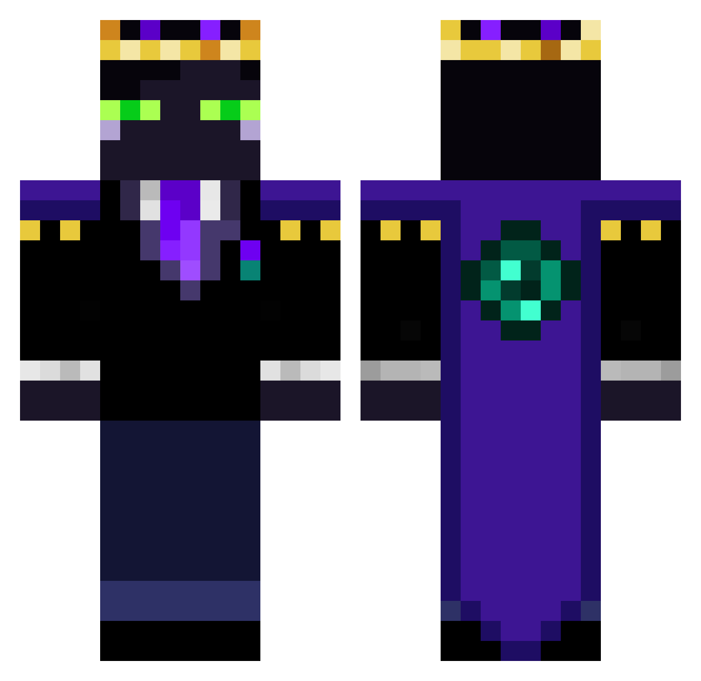 Wednesday420 Minecraft skin, front and back view