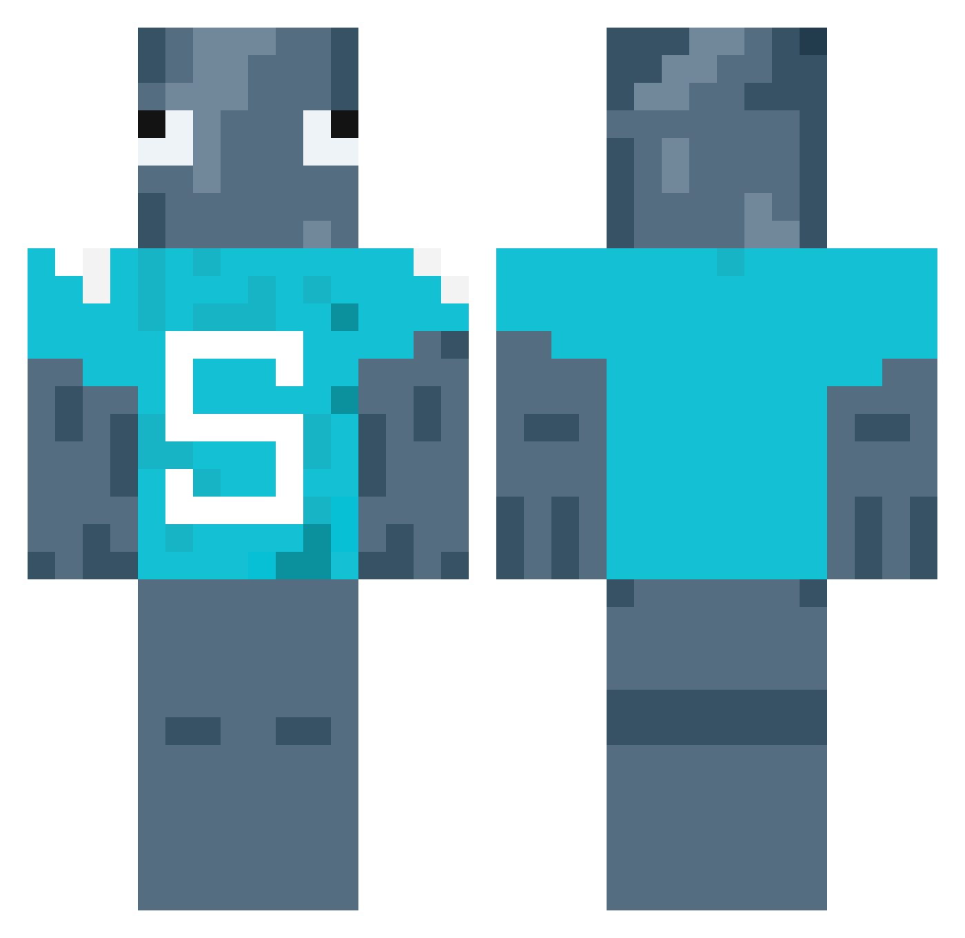 xKeRn Minecraft skin, front and back view