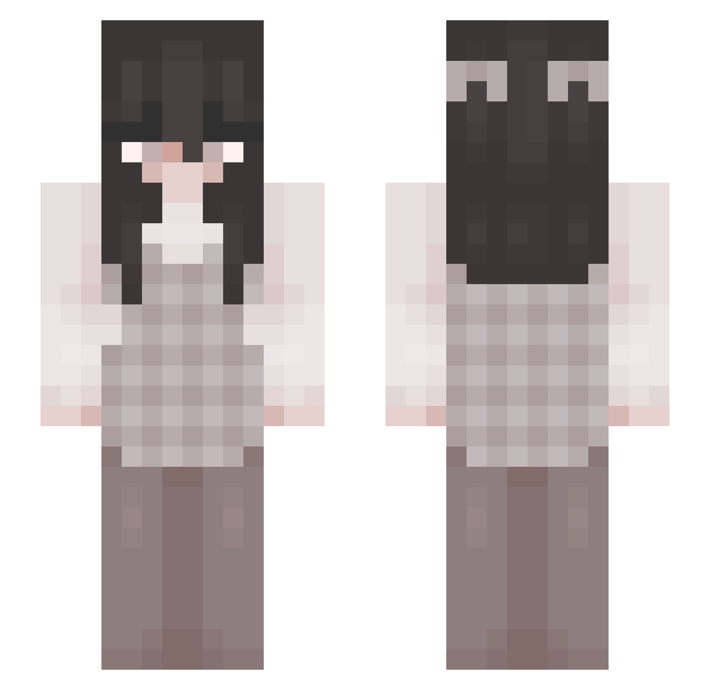 Korlai Minecraft skin, front and back view