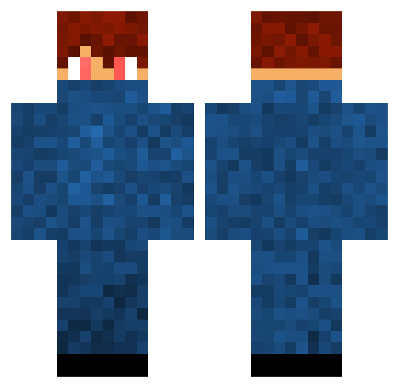 Pash06 Minecraft skin, front and back view