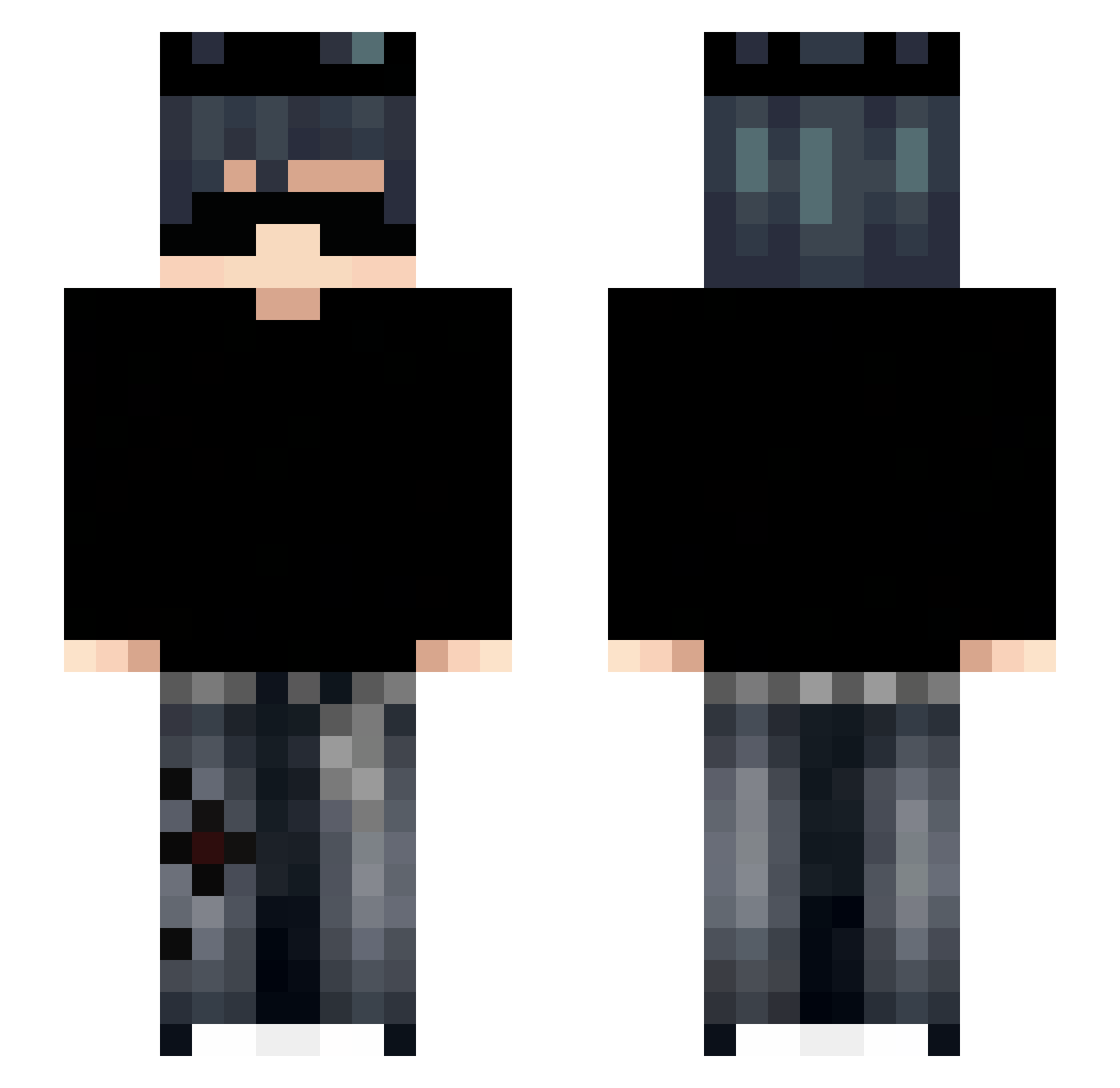 CrowsZero1 Minecraft skin, front and back view