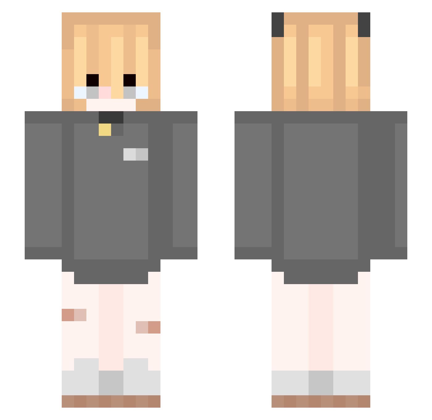 Vissyn Minecraft skin, front and back view