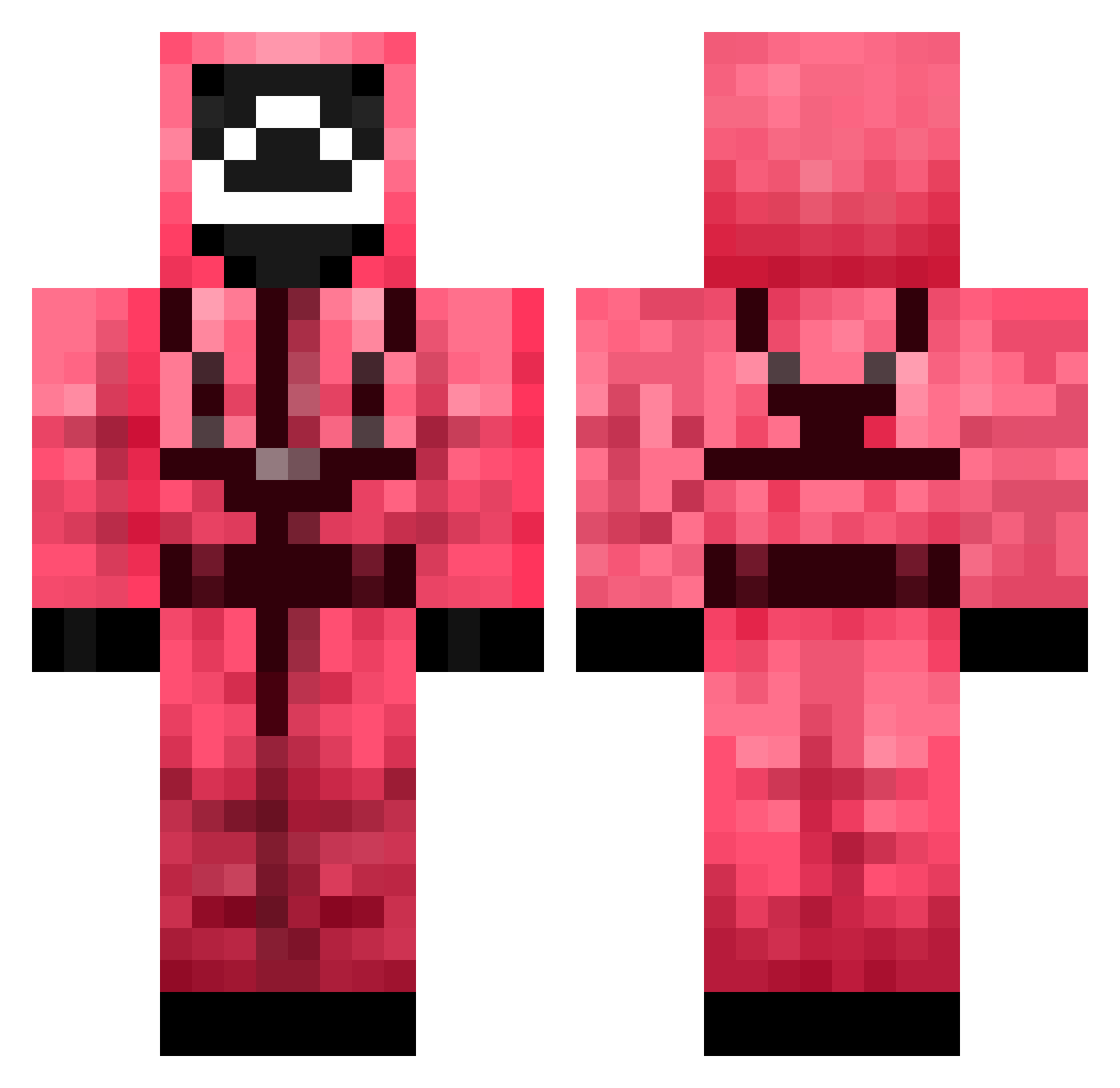 ThirstyForFood Minecraft skin, front and back view