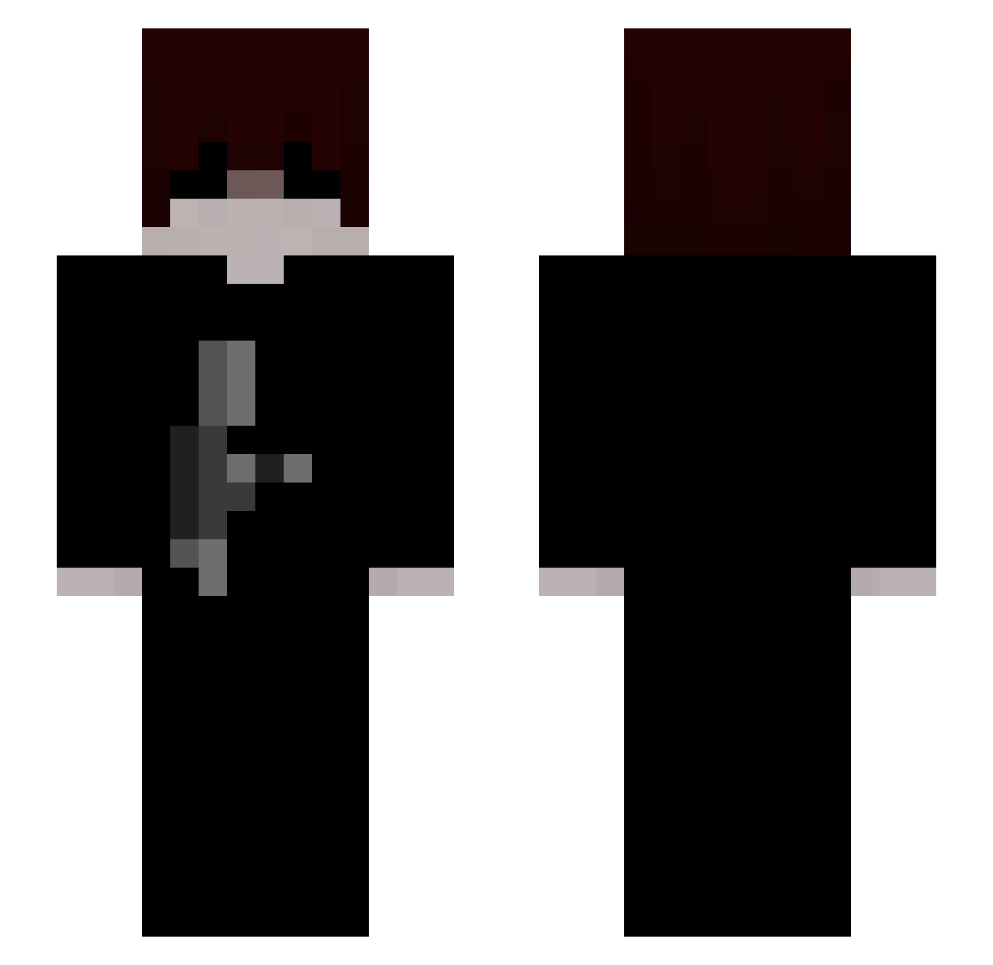 nvvq Minecraft skin, front and back view