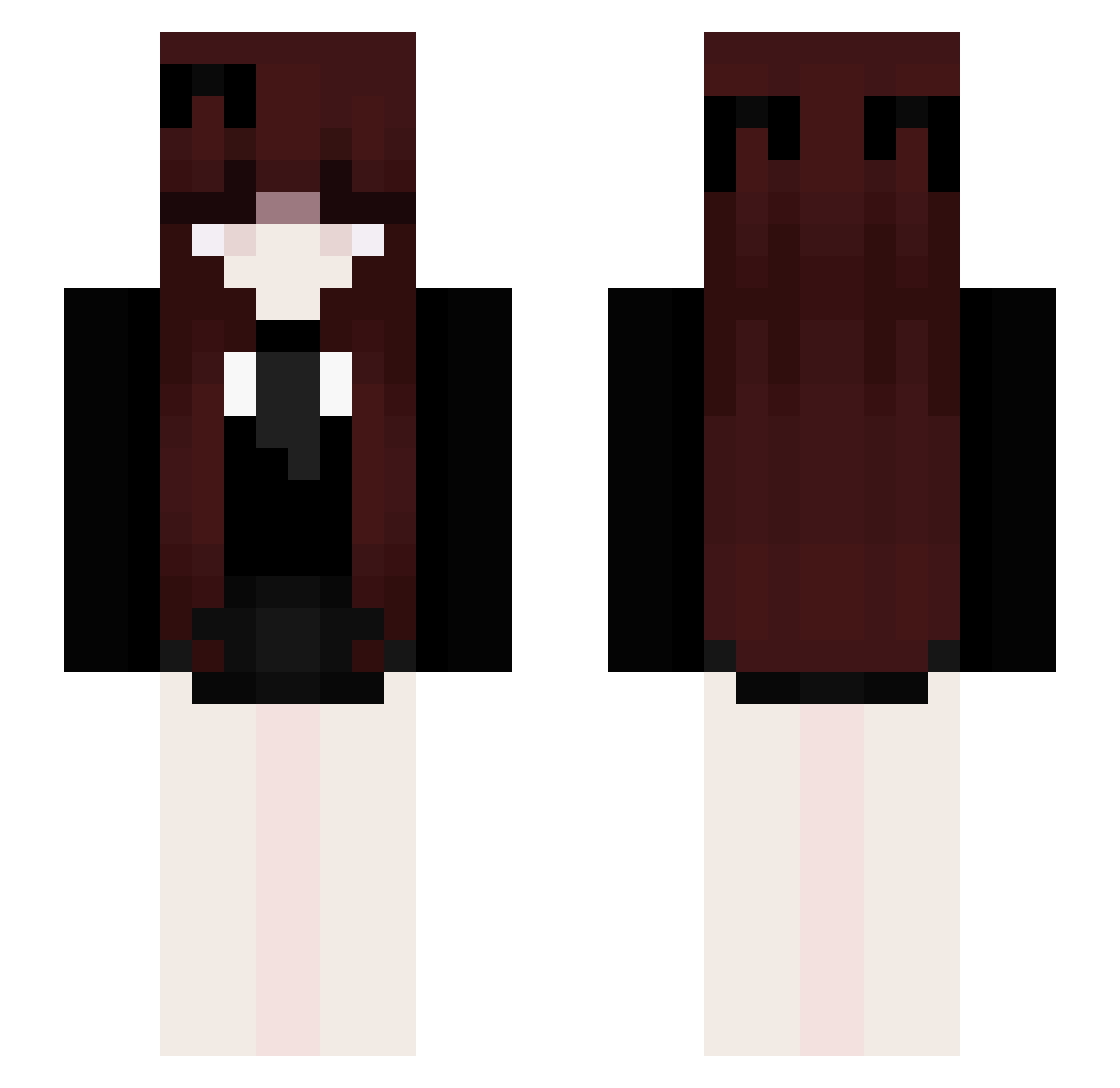 Ciallo_Dragon Minecraft skin, front and back view