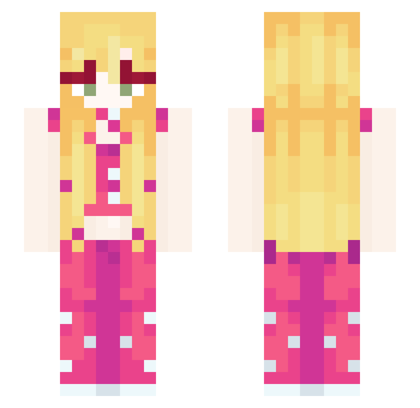 Jaideh Minecraft skin, front and back view