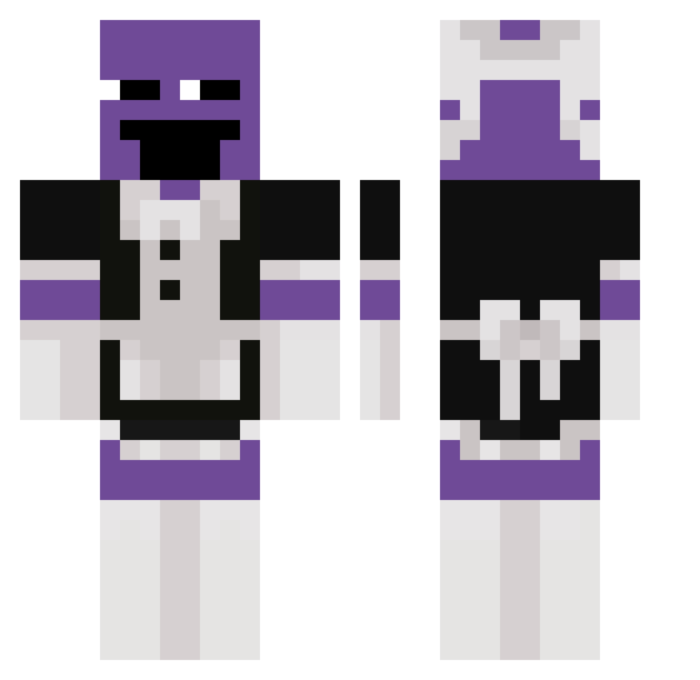 dabau Minecraft skin, front and back view