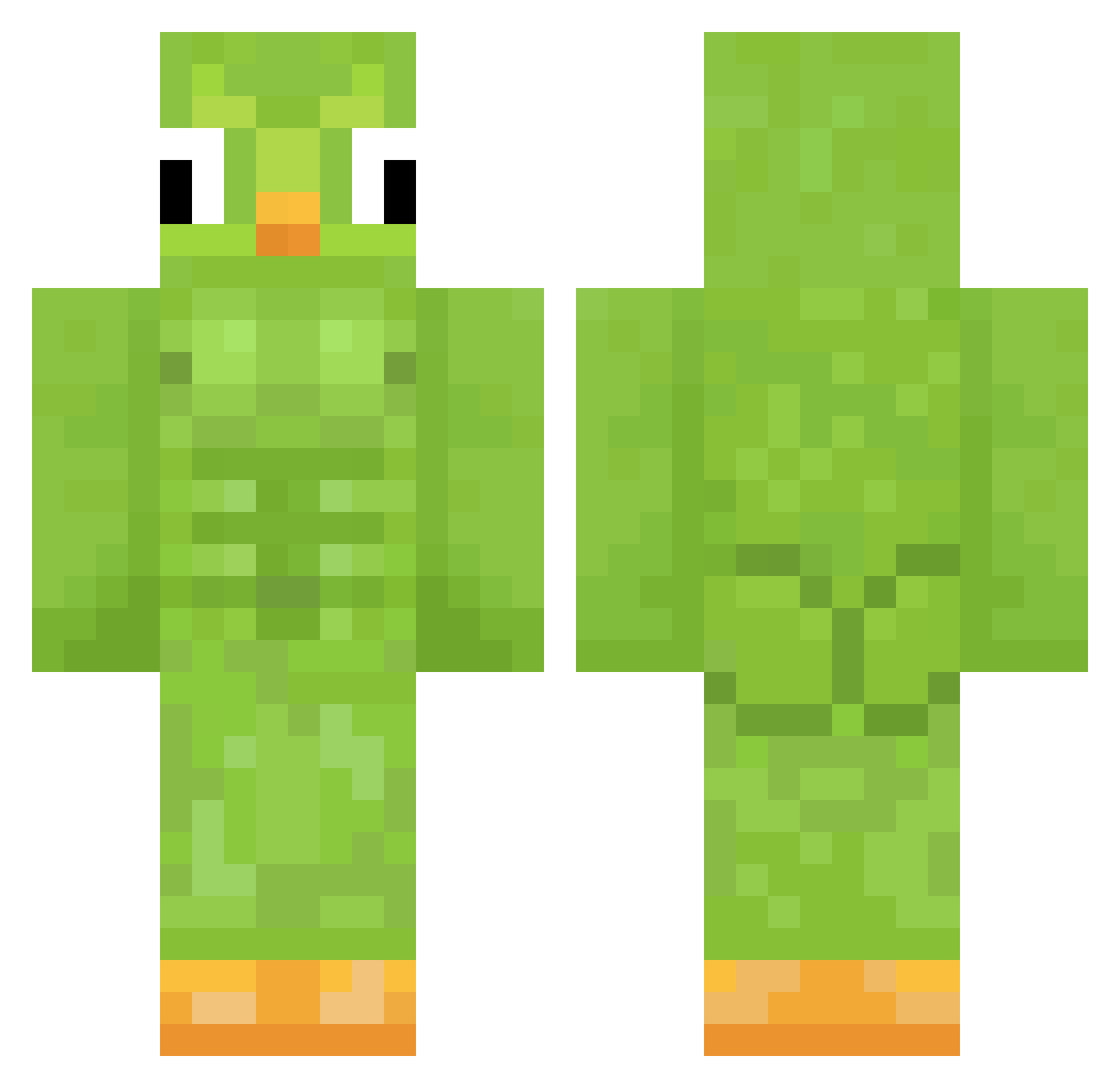 Retcon__ Minecraft skin, front and back view