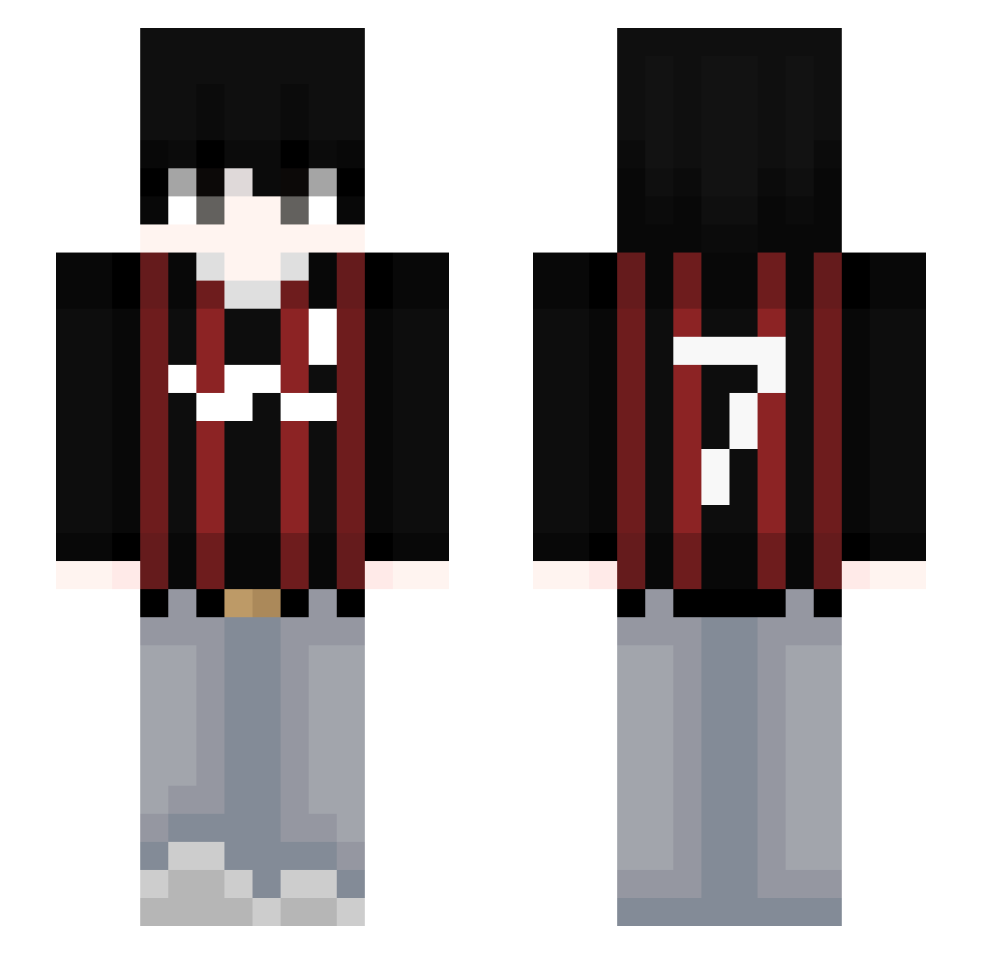zzzjuani Minecraft skin, front and back view