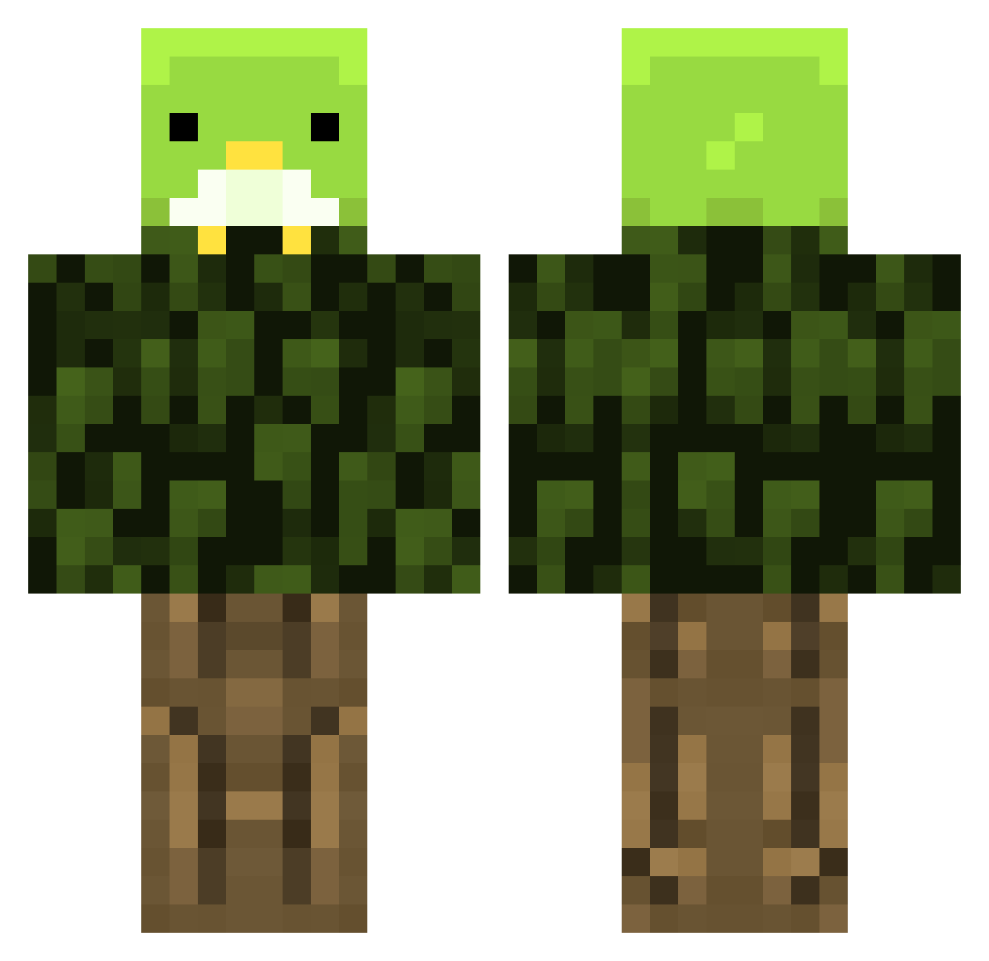 Almira Minecraft skin, front and back view