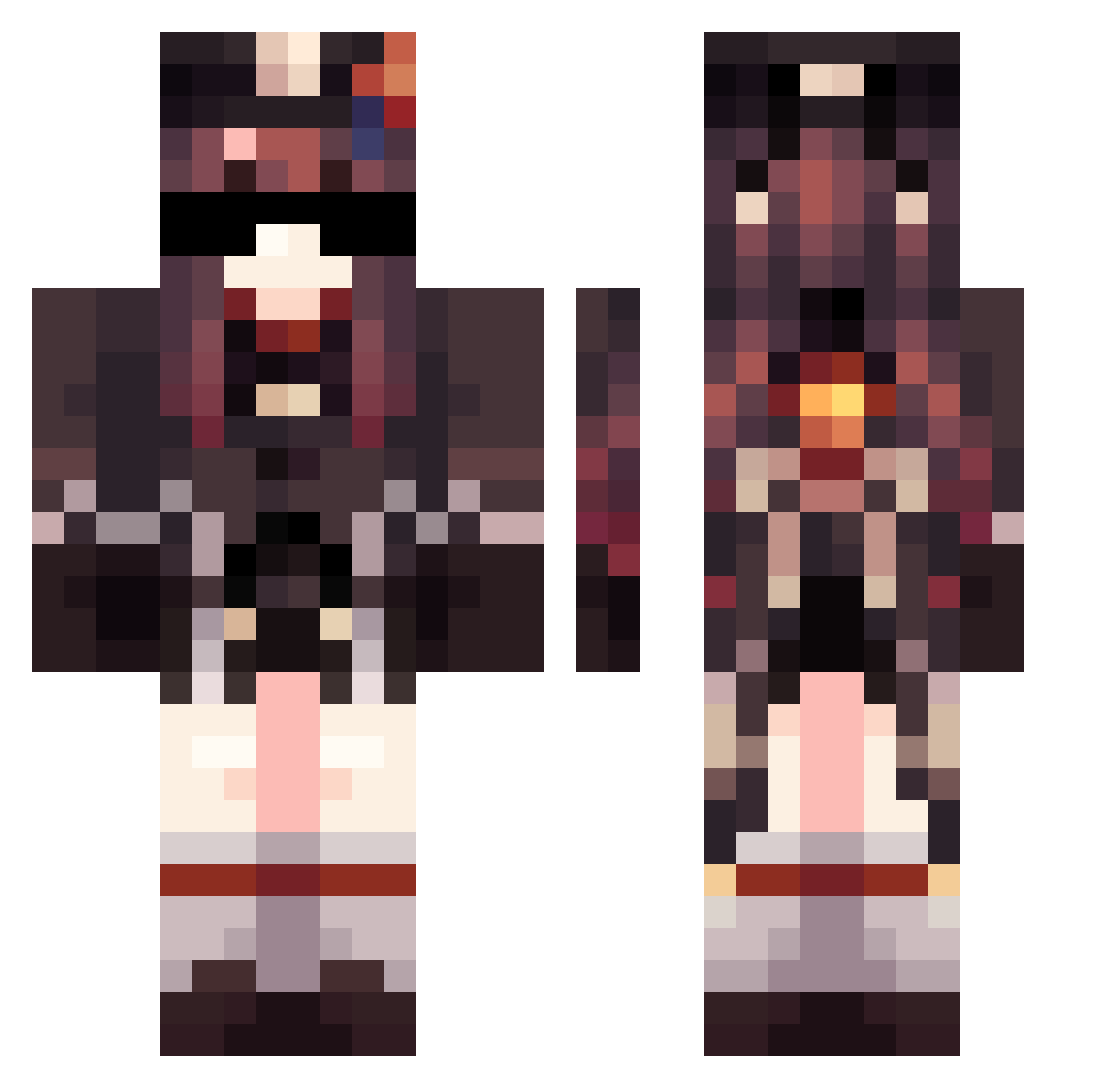 qinashuideren Minecraft skin, front and back view
