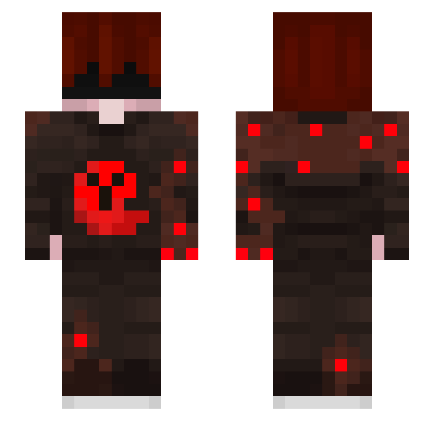wenfts Minecraft skin, front and back view