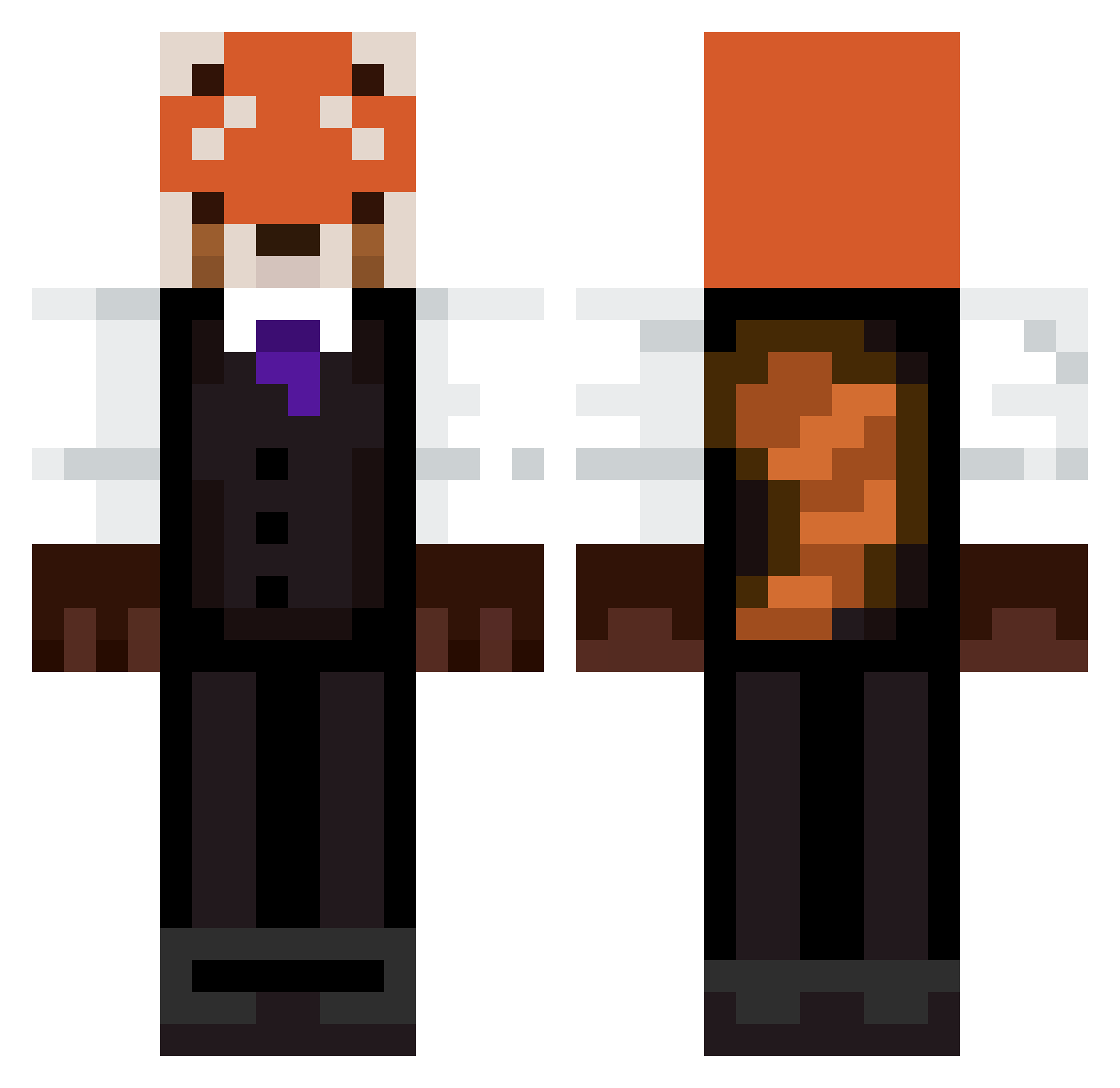The_Snoofer Minecraft skin, front and back view