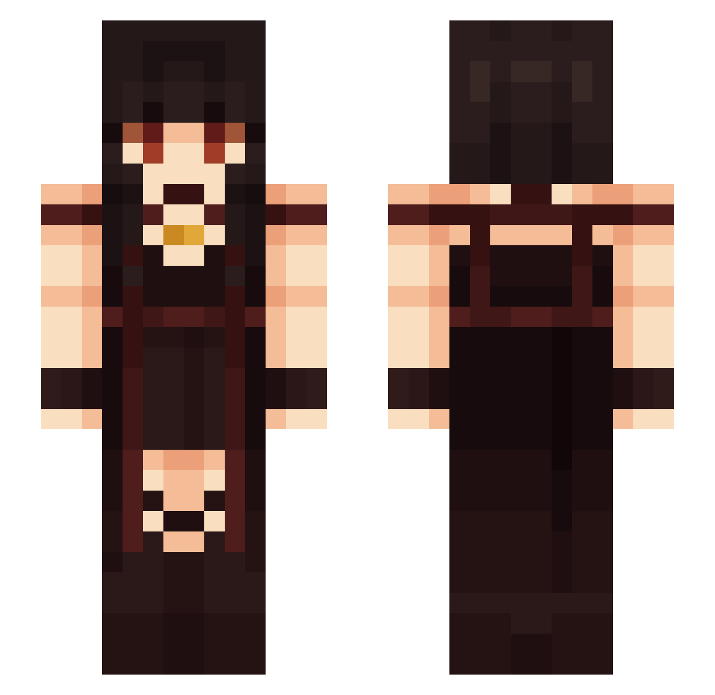 Noir_pur Minecraft skin, front and back view