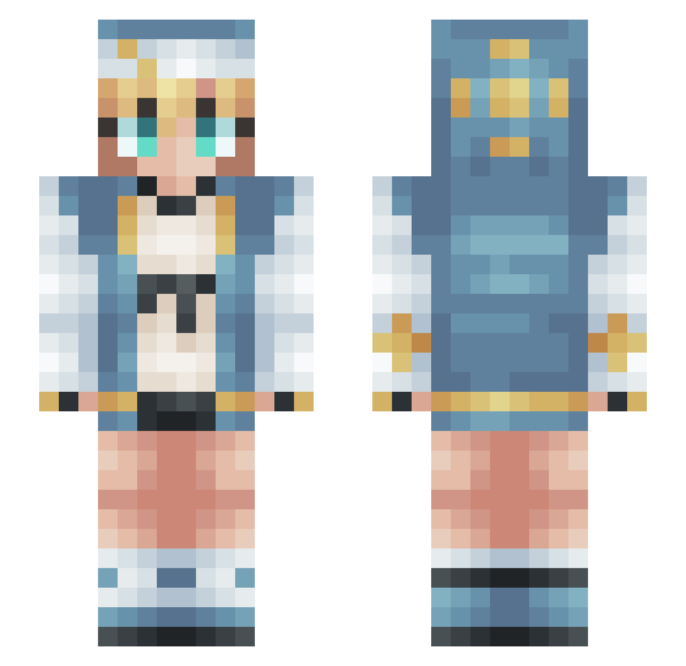 Jahh14 Minecraft skin, front and back view