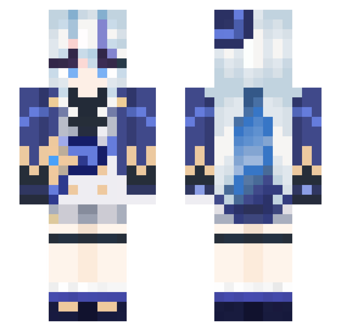 LadyFuriNya Minecraft skin, front and back view