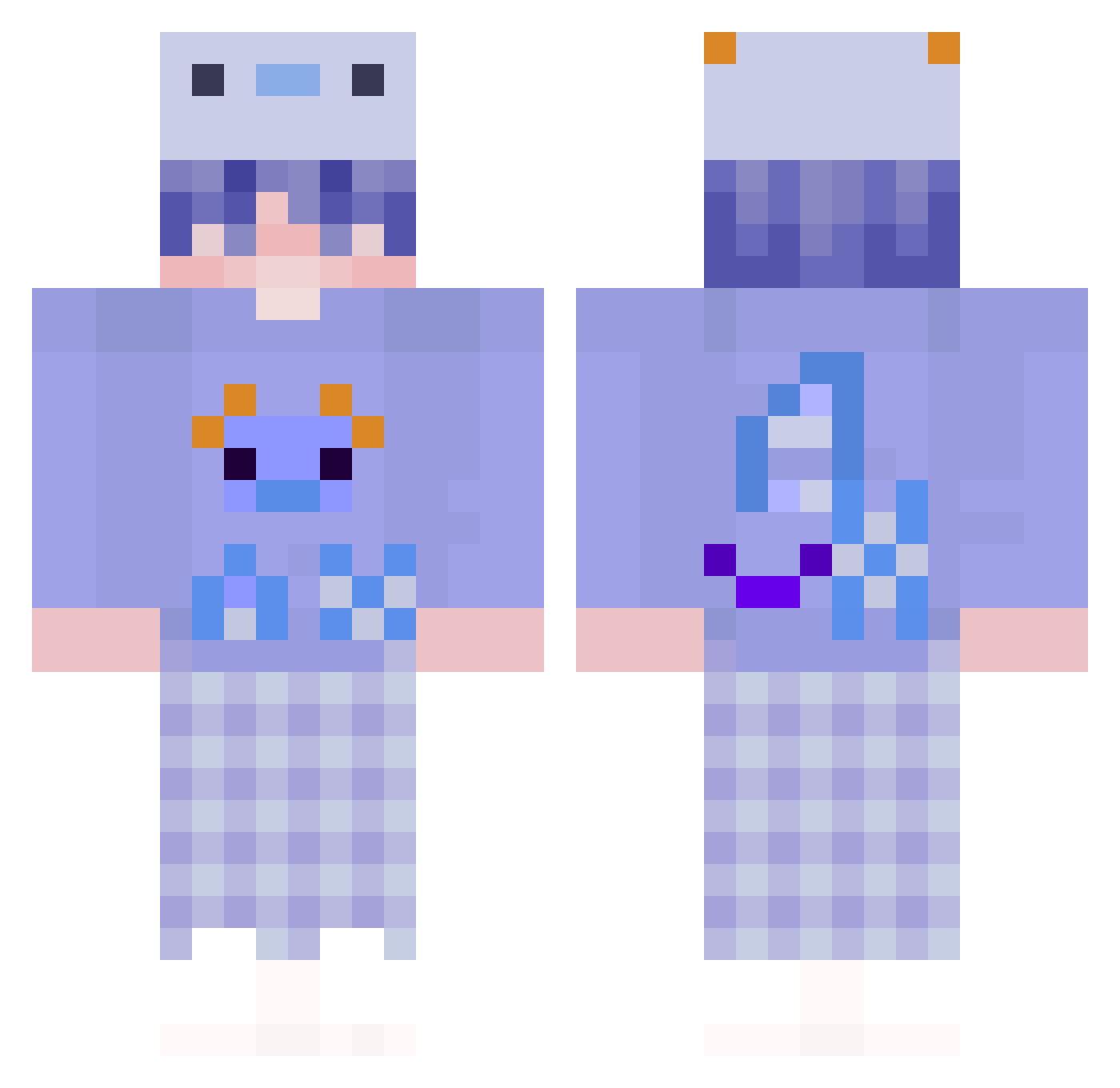 rikasma4 Minecraft skin, front and back view