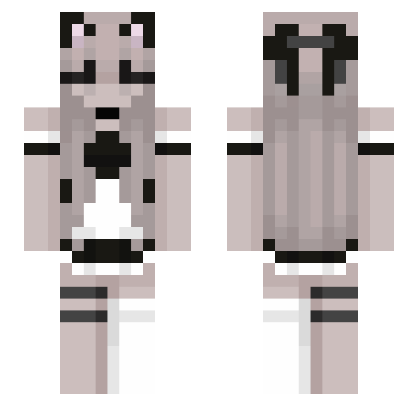Ulcerated Minecraft skin, front and back view
