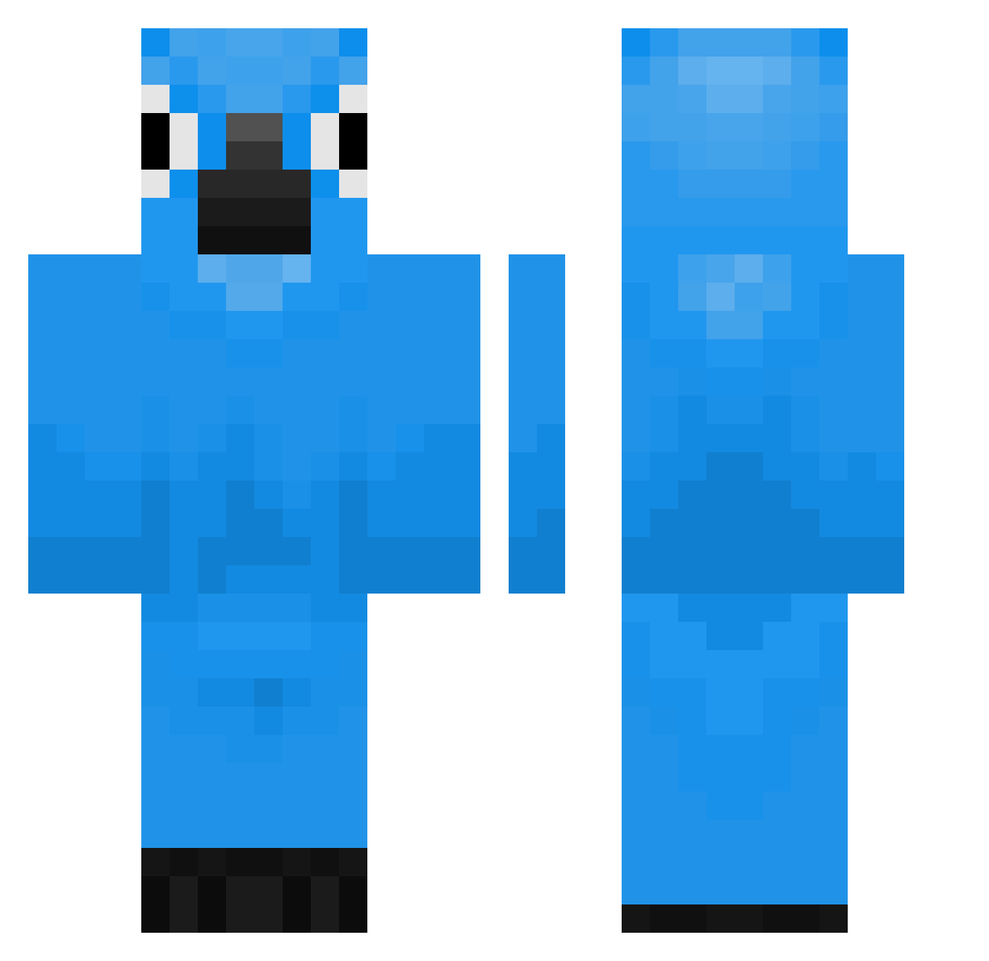 Giggle_psykotic Minecraft skin, front and back view