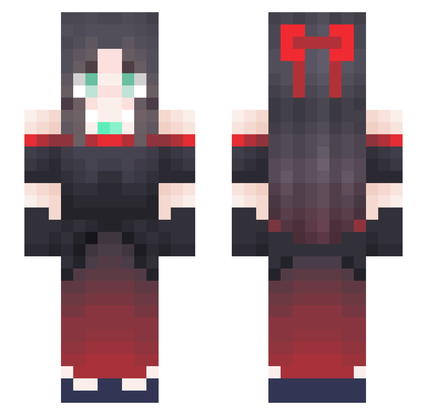 wangge6667 Minecraft skin, front and back view