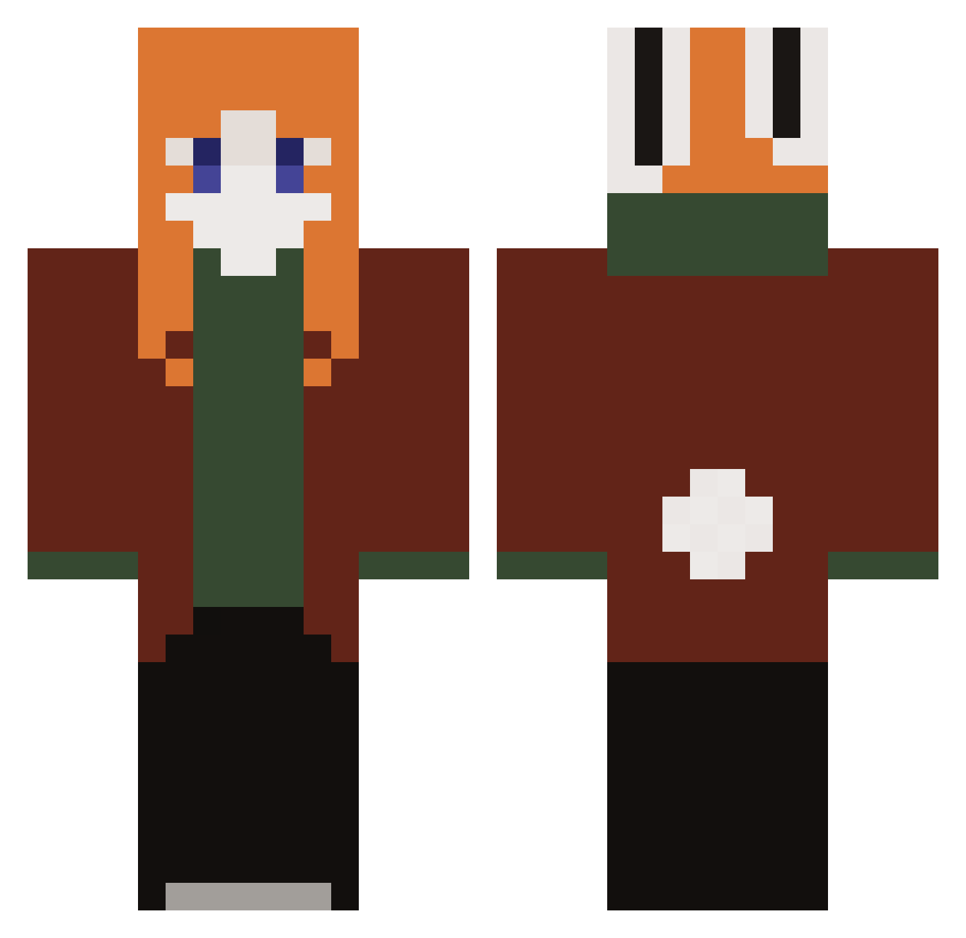 yodmoder Minecraft skin, front and back view