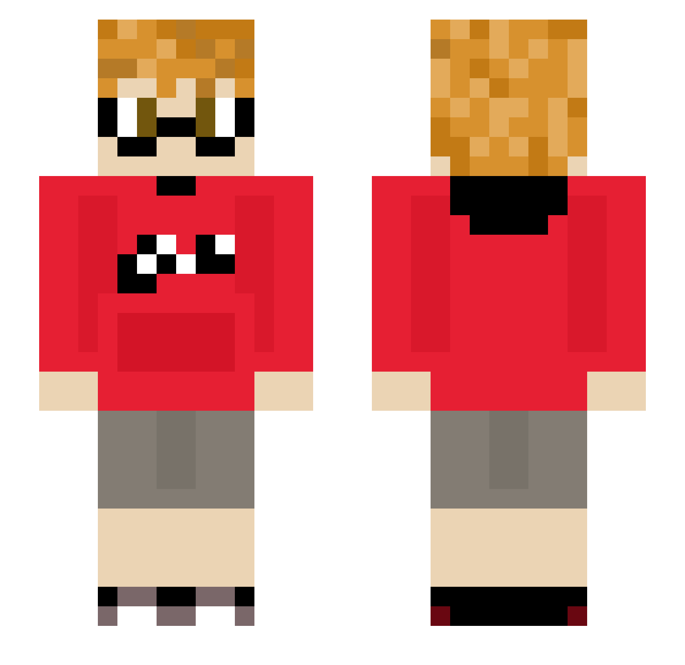TH_Crafter Minecraft skin, front and back view