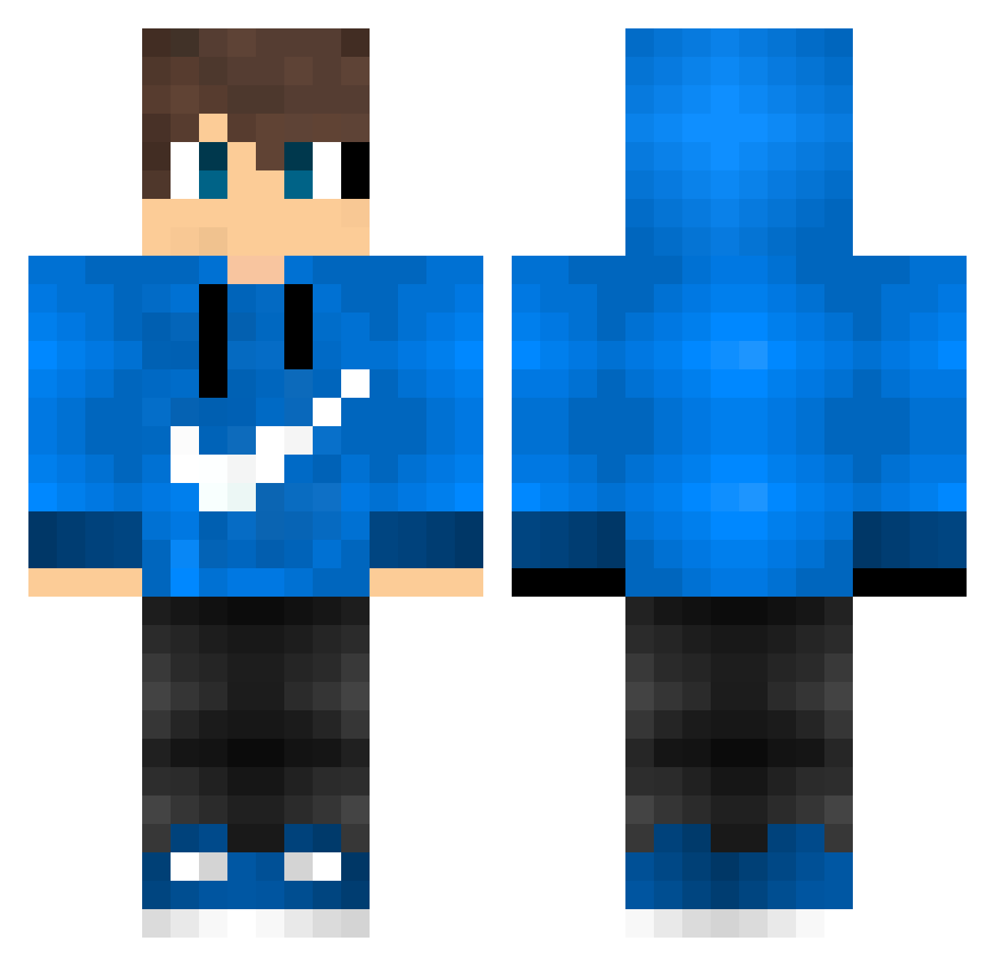 Snapster99 Minecraft skin, front and back view