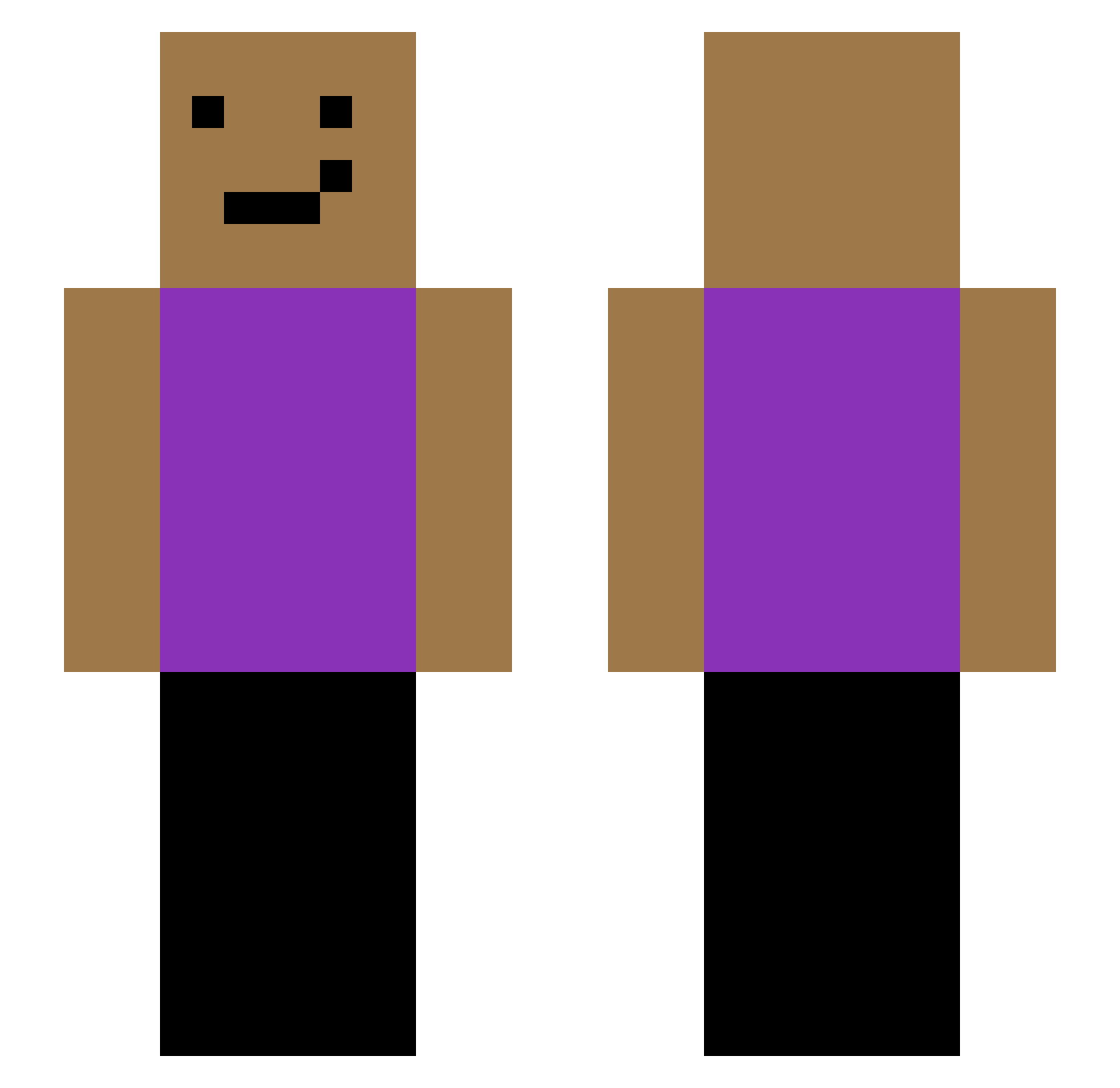 GribblyQ Minecraft skin, front and back view