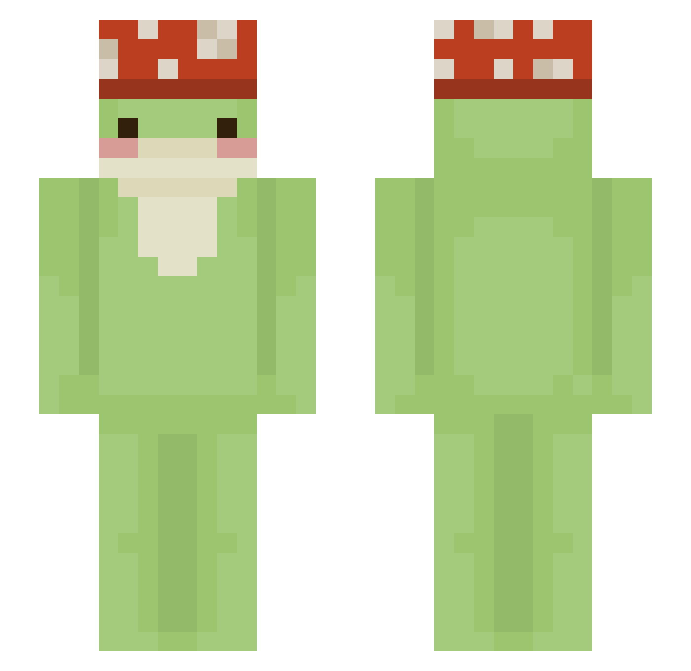 woolfhaley Minecraft skin, front and back view