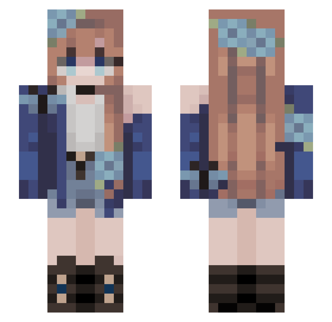 VanillaGinger88 Minecraft skin, front and back view