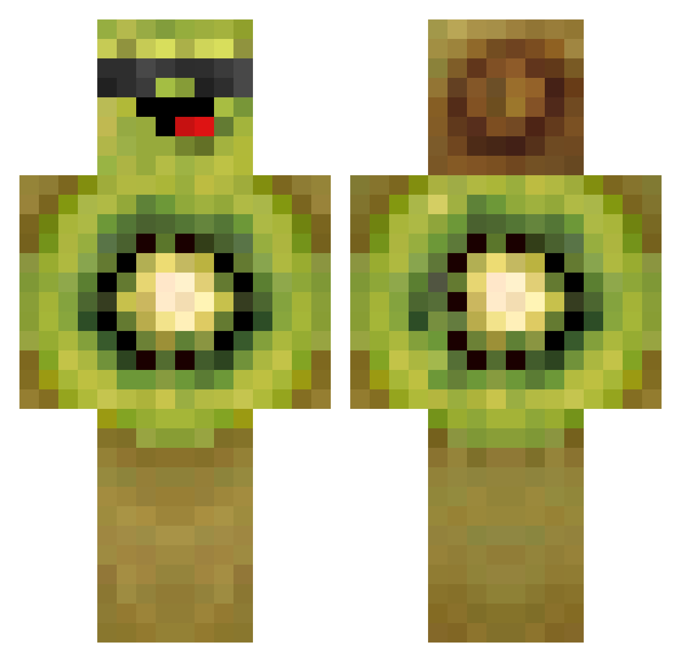 TheKiwish Minecraft skin, front and back view