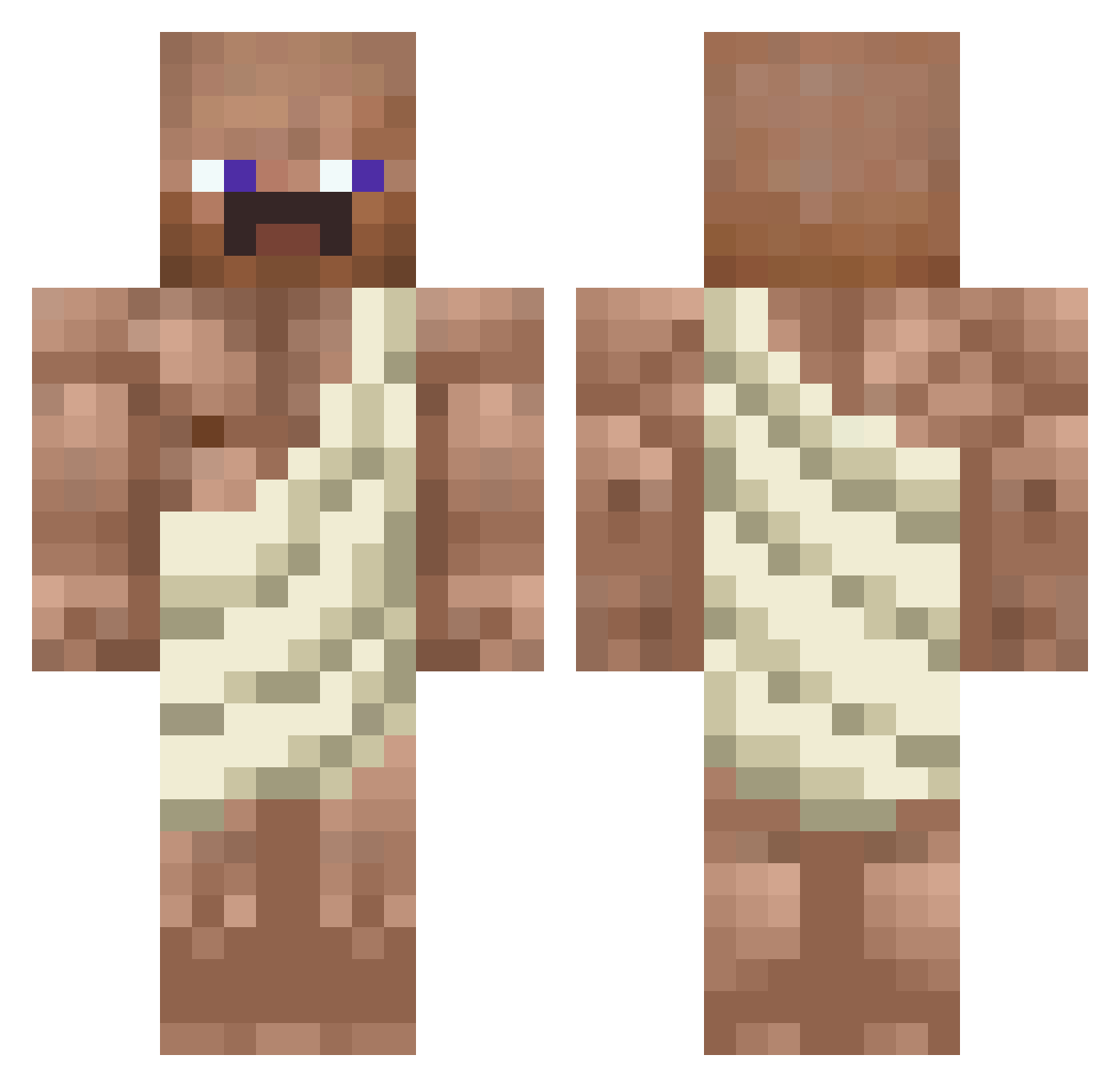 Whield Minecraft skin, front and back view