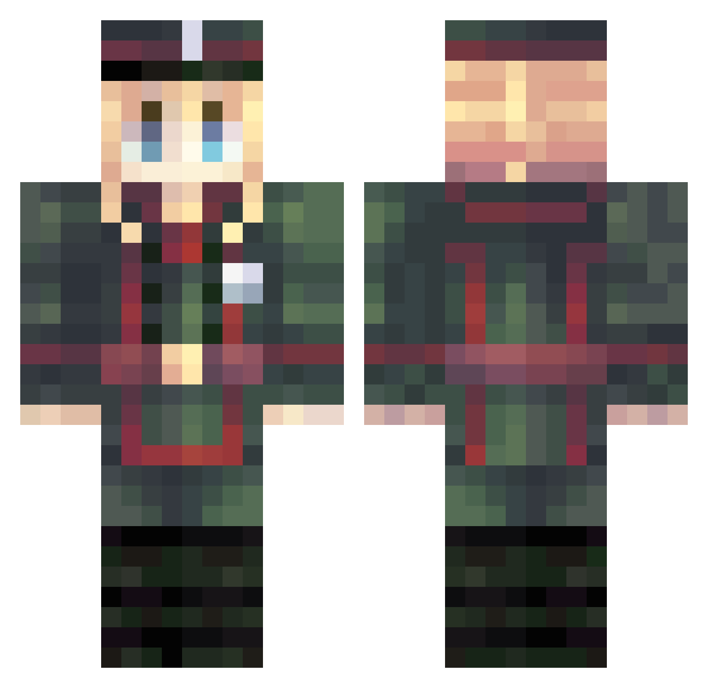 bigmonkeyrocket Minecraft skin, front and back view