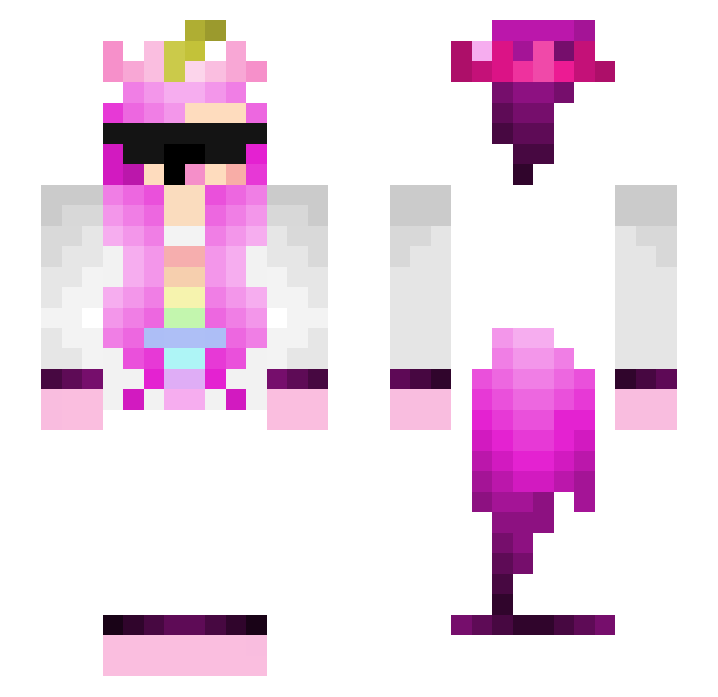 Stylishness Minecraft skin, front and back view