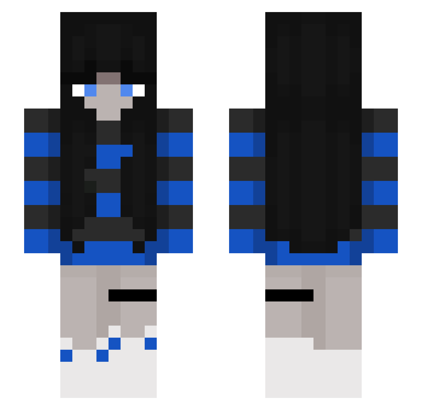 Poccaa Minecraft skin, front and back view
