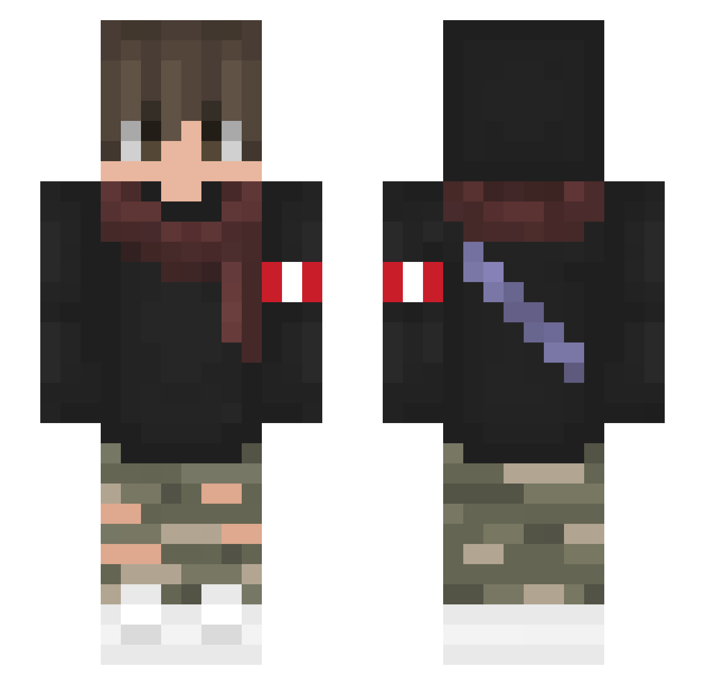 ShadowFury666 Minecraft skin, front and back view