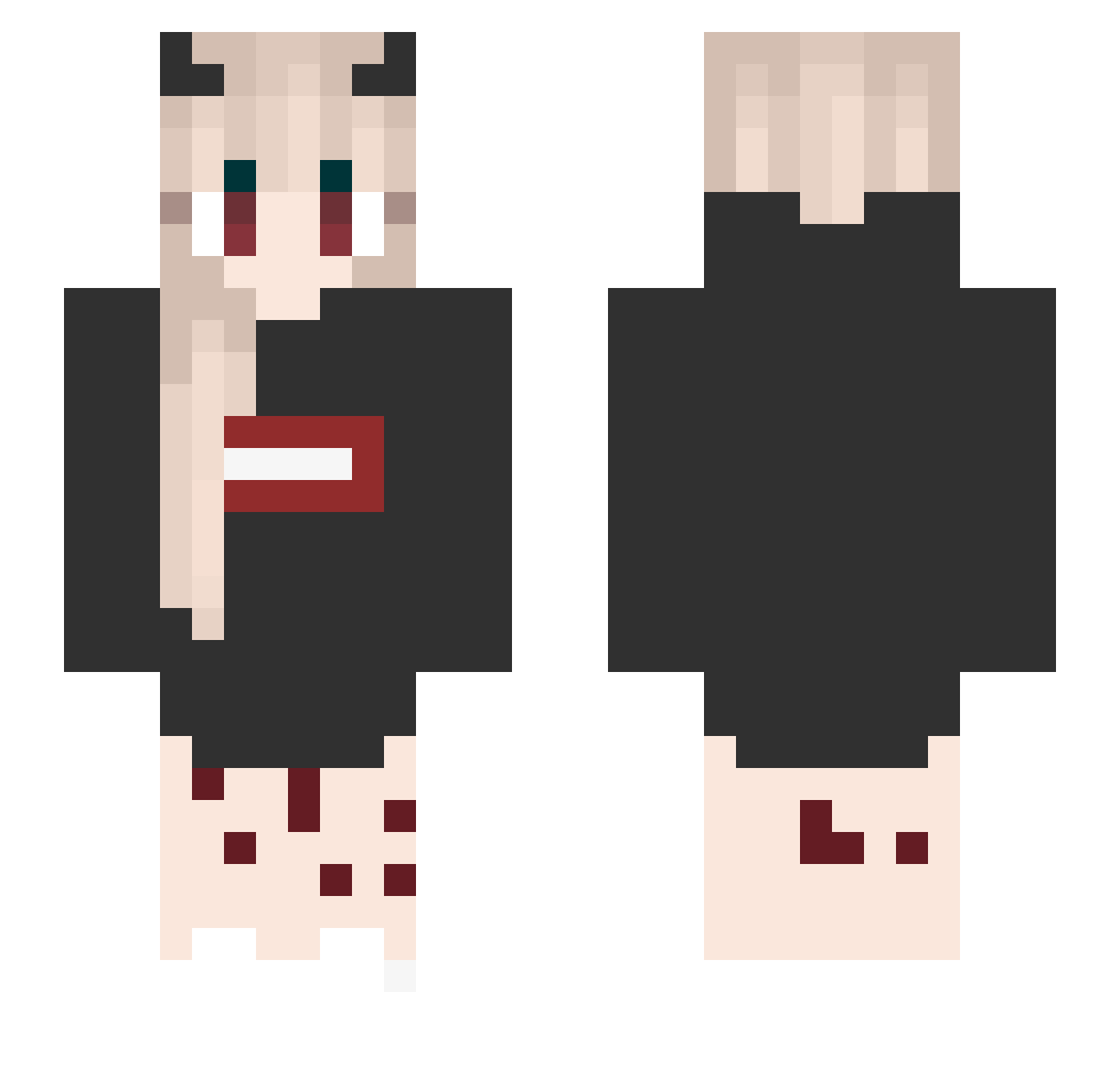 Rexizo Minecraft skin, front and back view