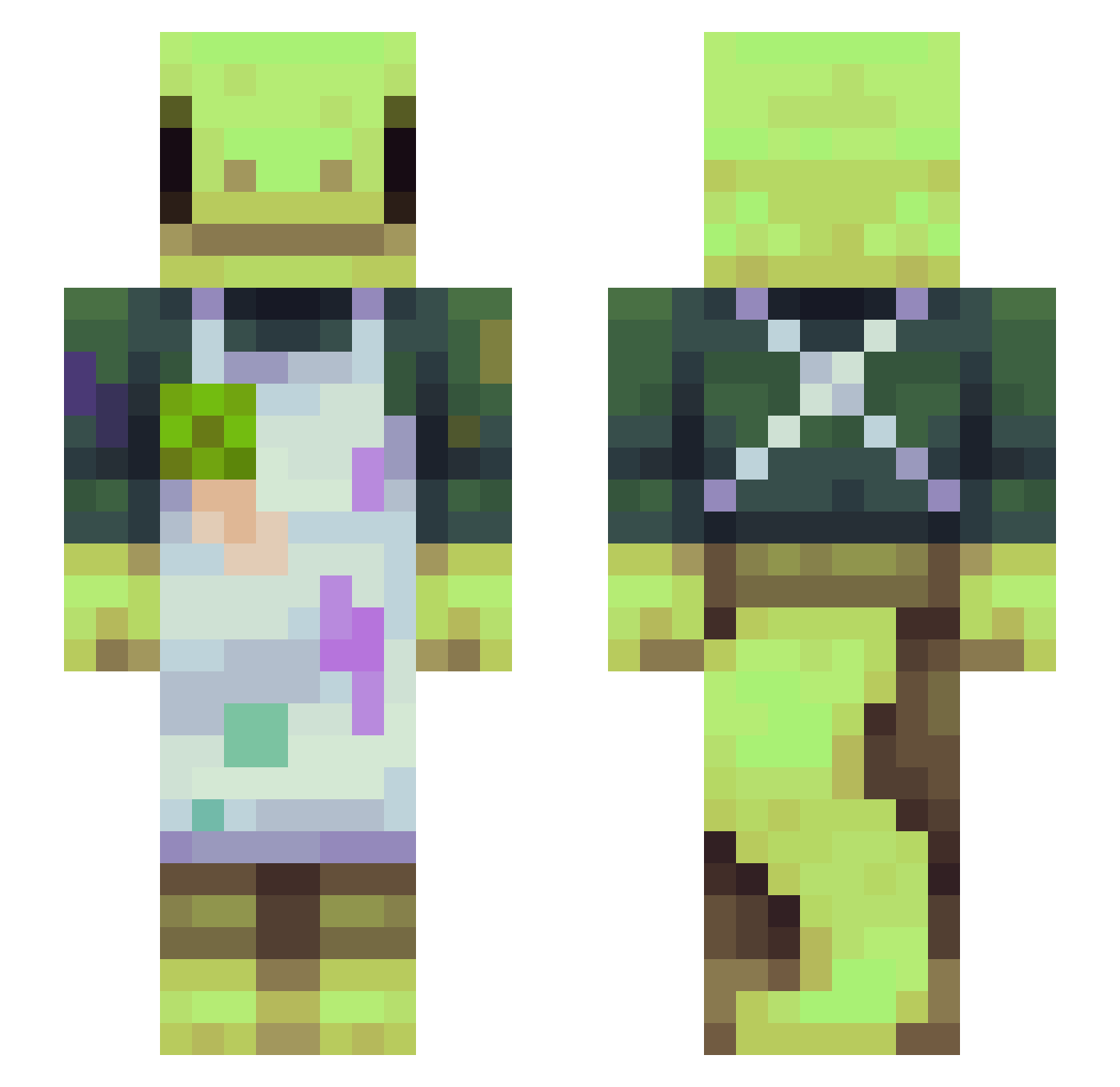 RiyoCha Minecraft skin, front and back view