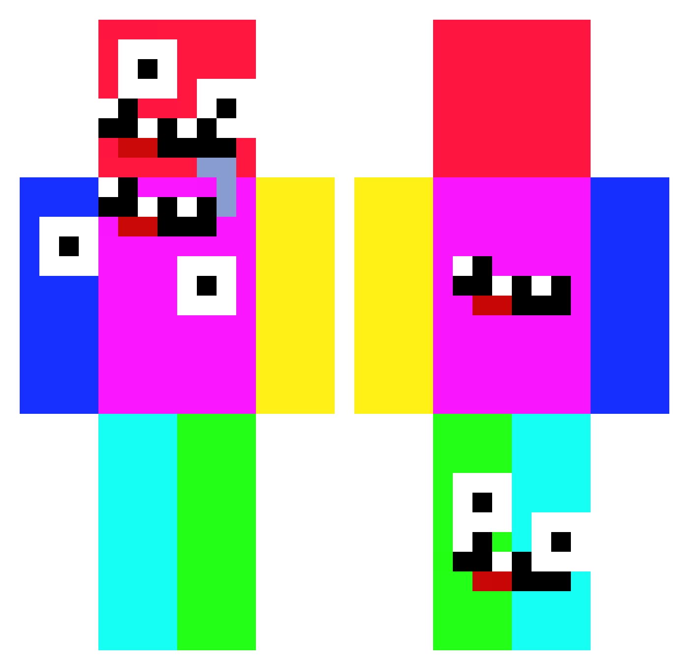 Vizir Minecraft skin, front and back view