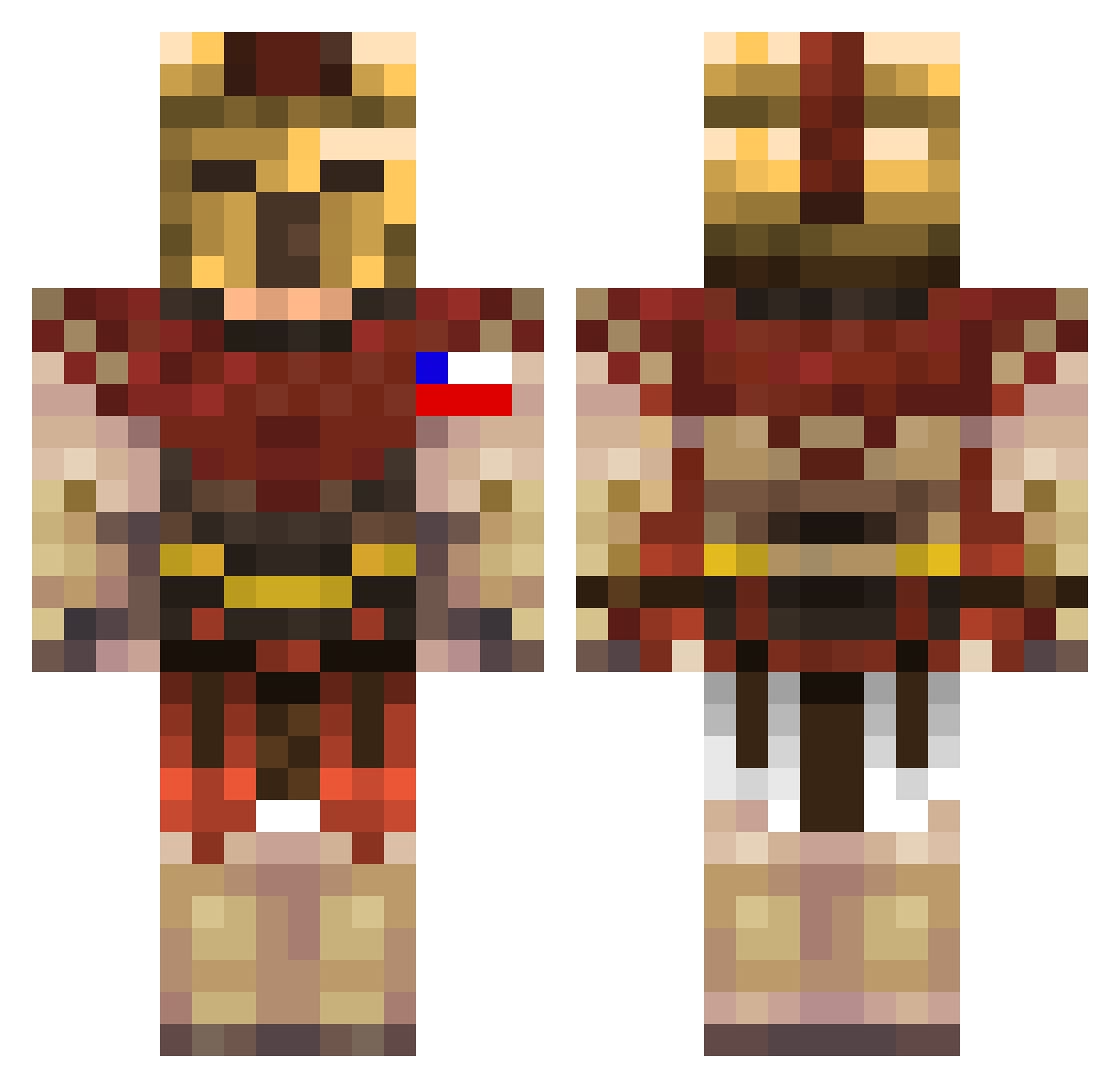 Rscal Minecraft skin, front and back view