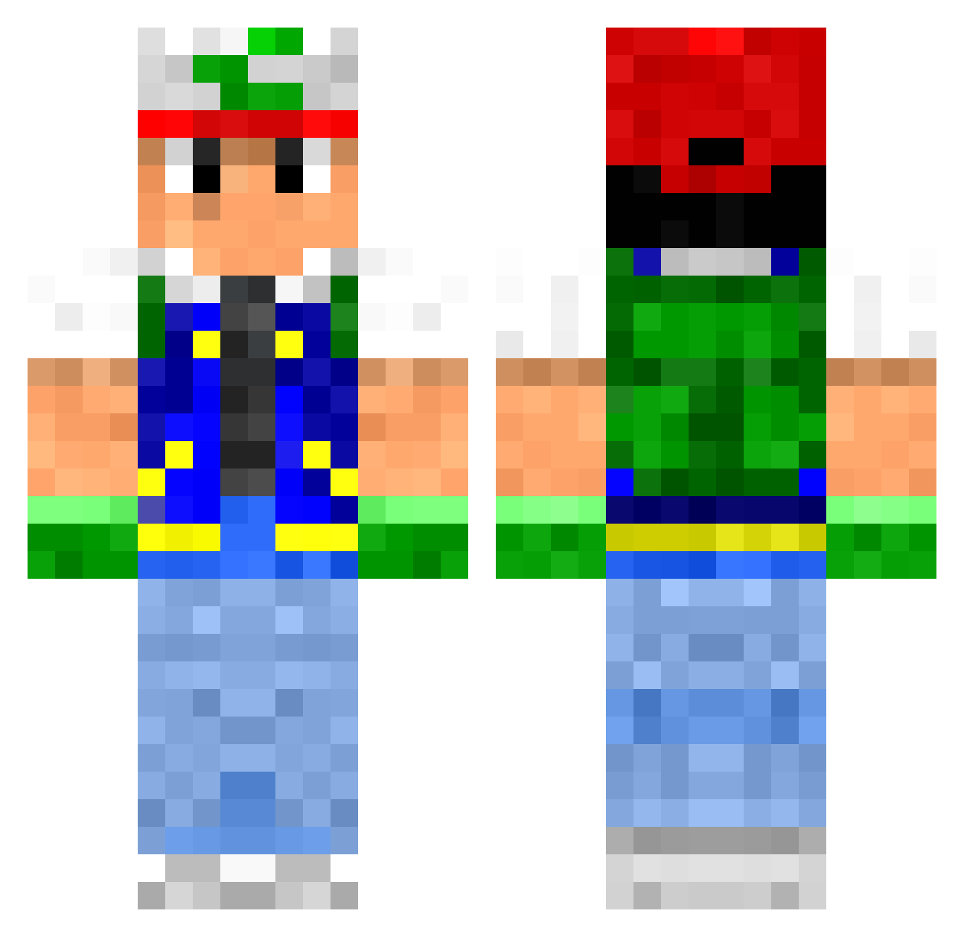 wiidude30 Minecraft skin, front and back view