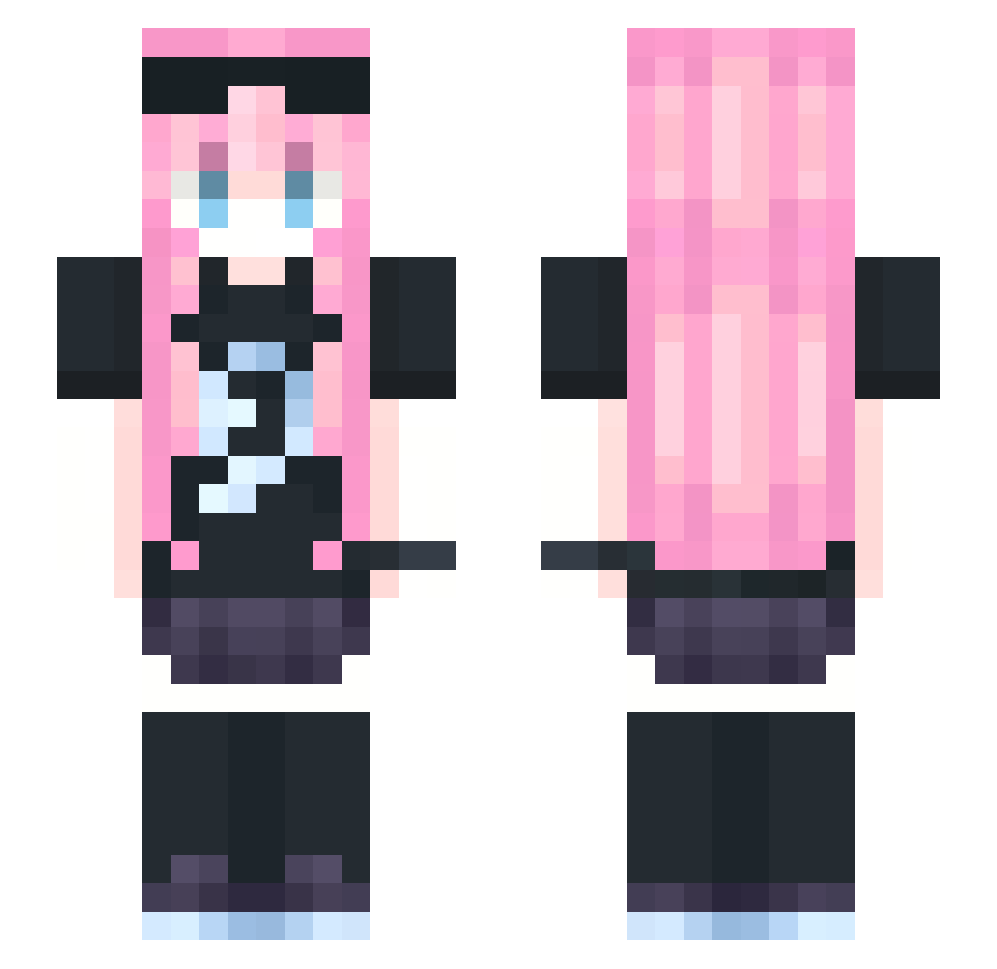 GotoHitori_02 Minecraft skin, front and back view