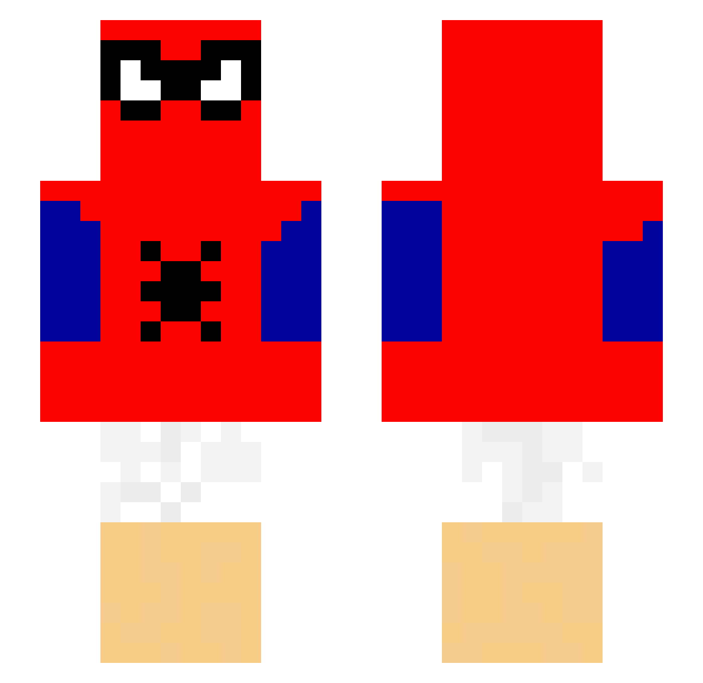 RButcher100 Minecraft skin, front and back view
